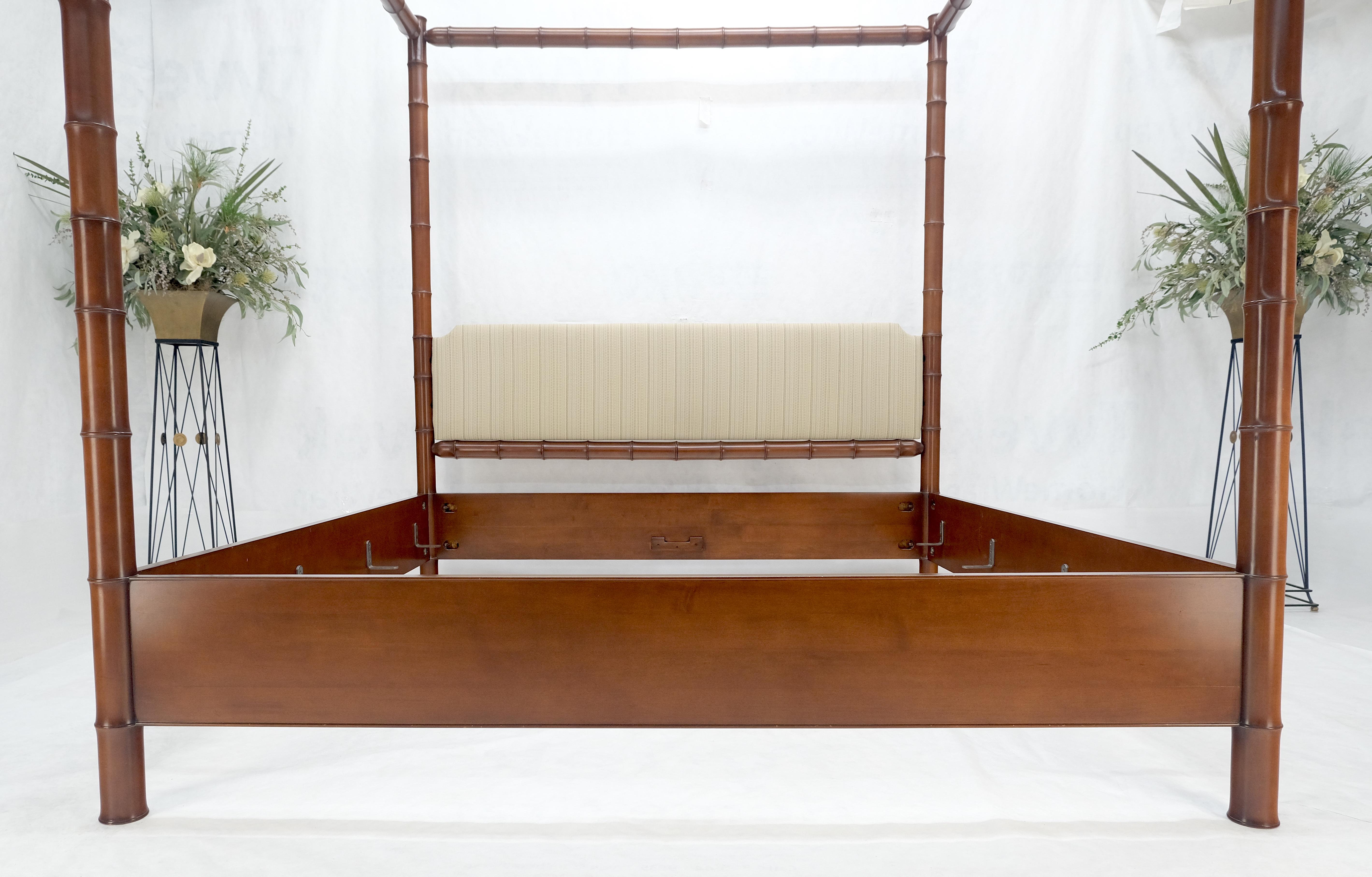 Testata del letto a baldacchino king size in finto bambù massiccio di ciliegio MINT! in vendita 10
