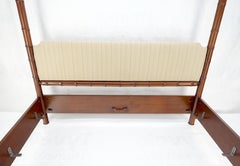 King Size Faux Bamboo Solid Cherry Canopy Poster Bed Headboard MINT!