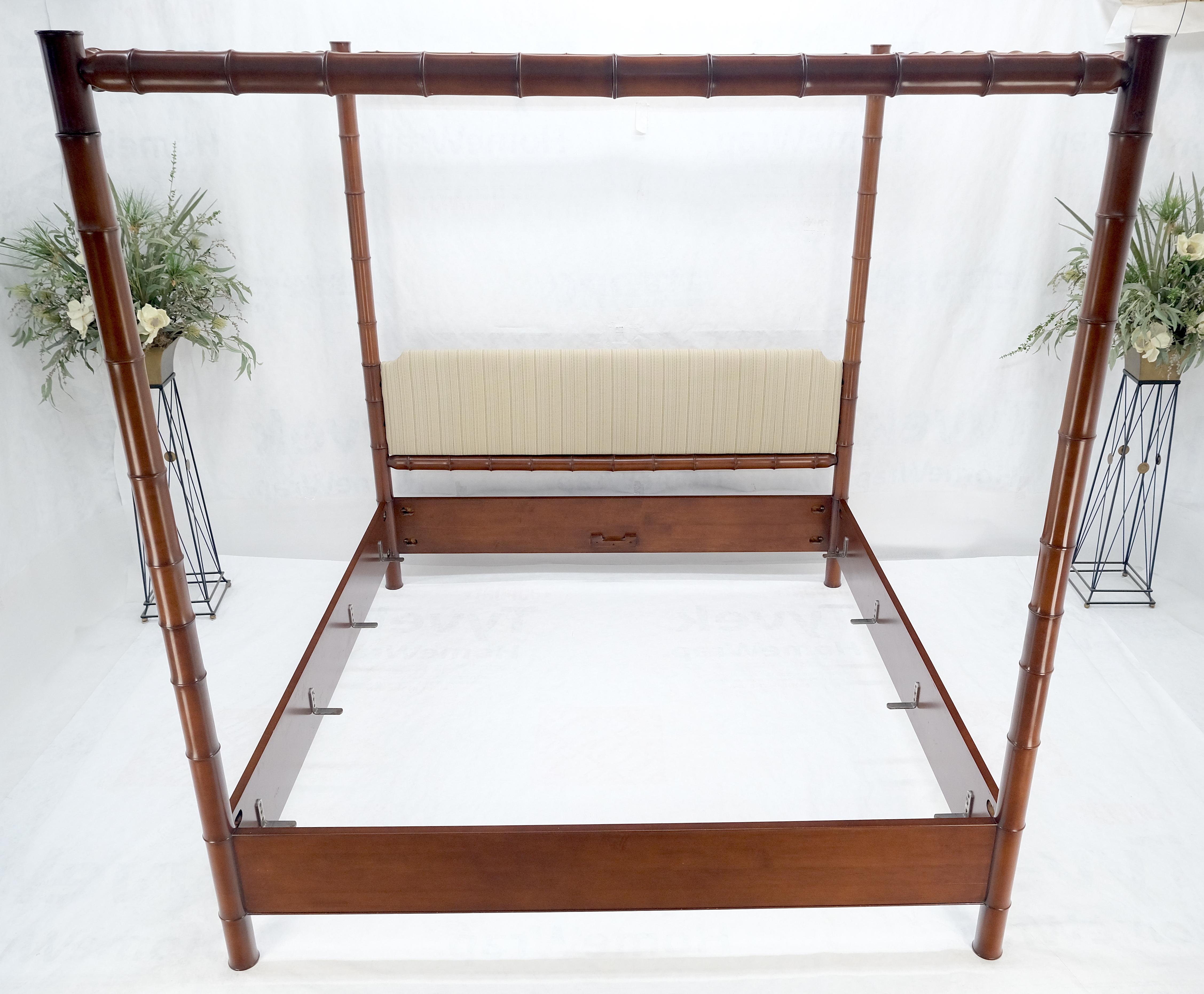 Americano Testata del letto a baldacchino king size in finto bambù massiccio di ciliegio MINT! in vendita