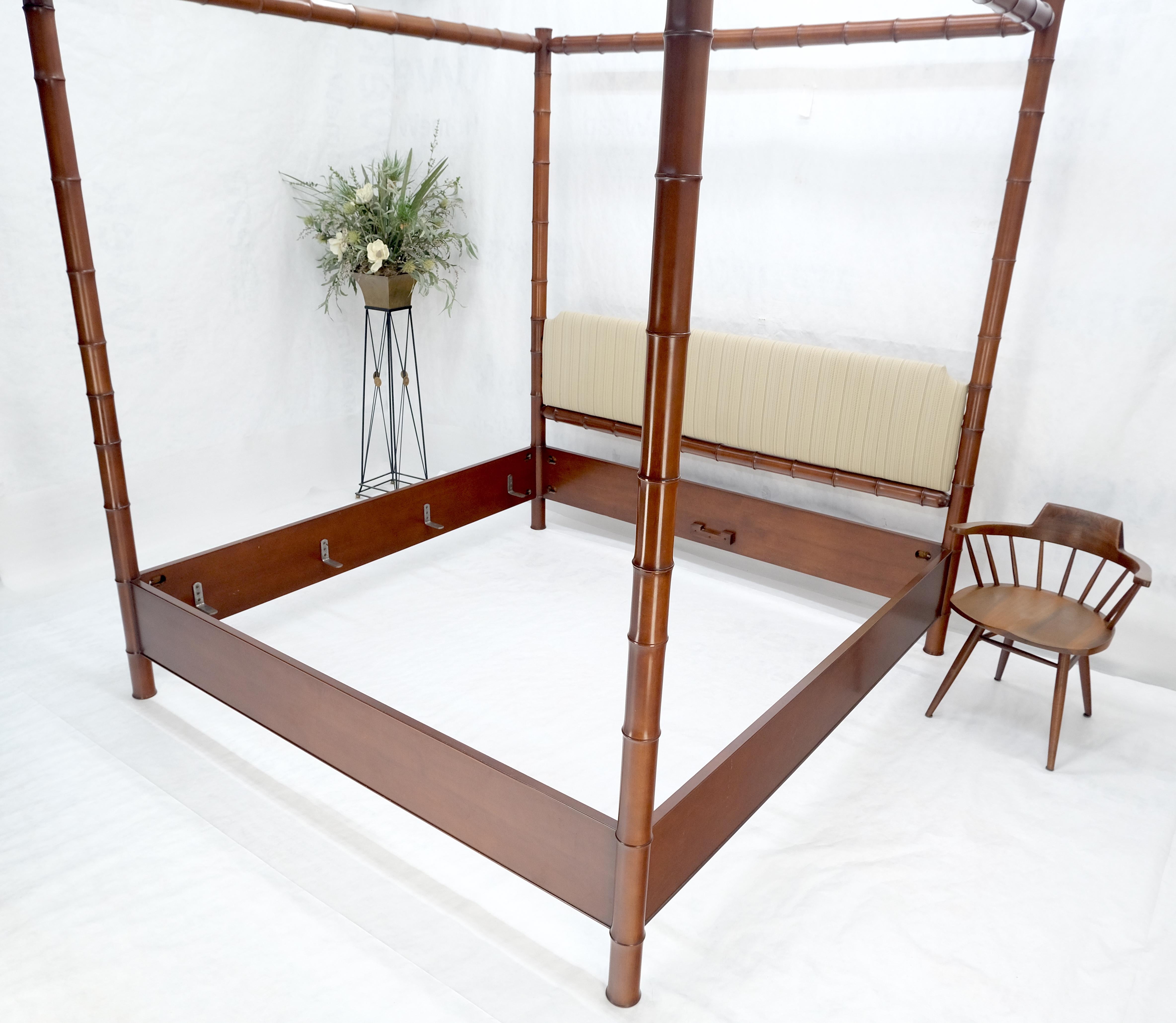 XX secolo Testata del letto a baldacchino king size in finto bambù massiccio di ciliegio MINT! in vendita
