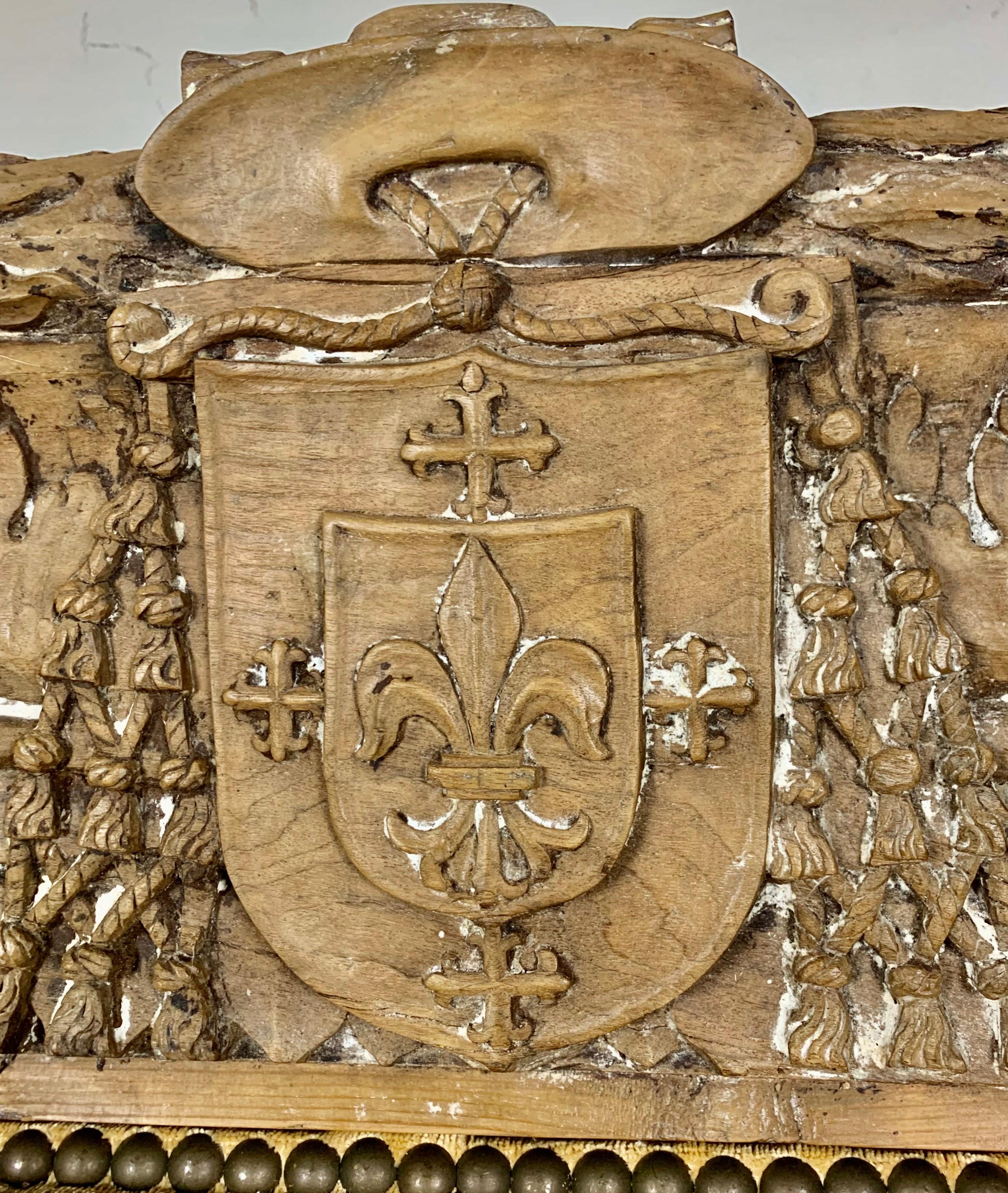 Spanish King Size Headboard with 19th Century Carving For Sale