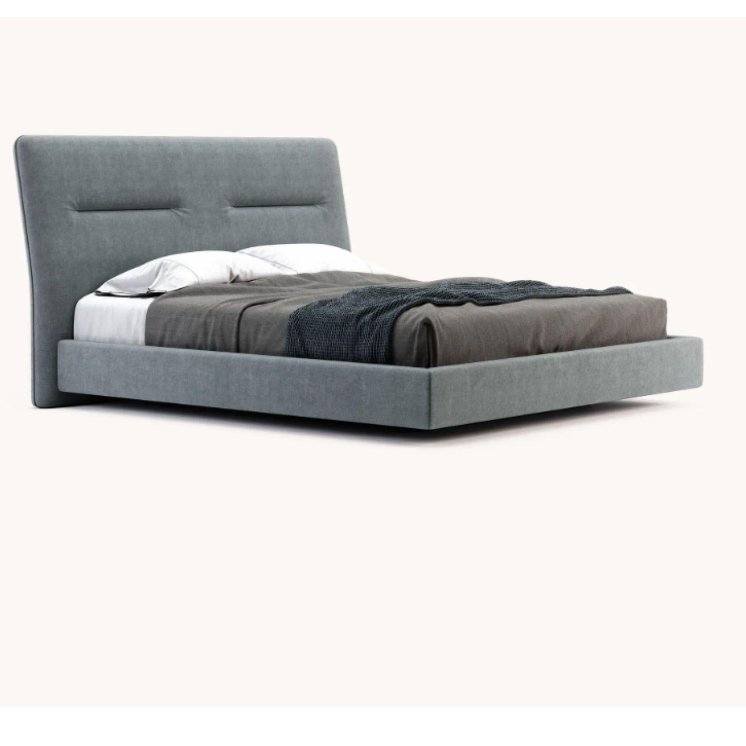 King size Helen bed by Domkapa
Dimensions: W 232 x D 233 x H 123 cm.
Materials: Microfibers (Tarn 20), fiber (Logone 851).
Also available in different materials.

Helen bed will make you feel on cloud nine with its upholstered structure and