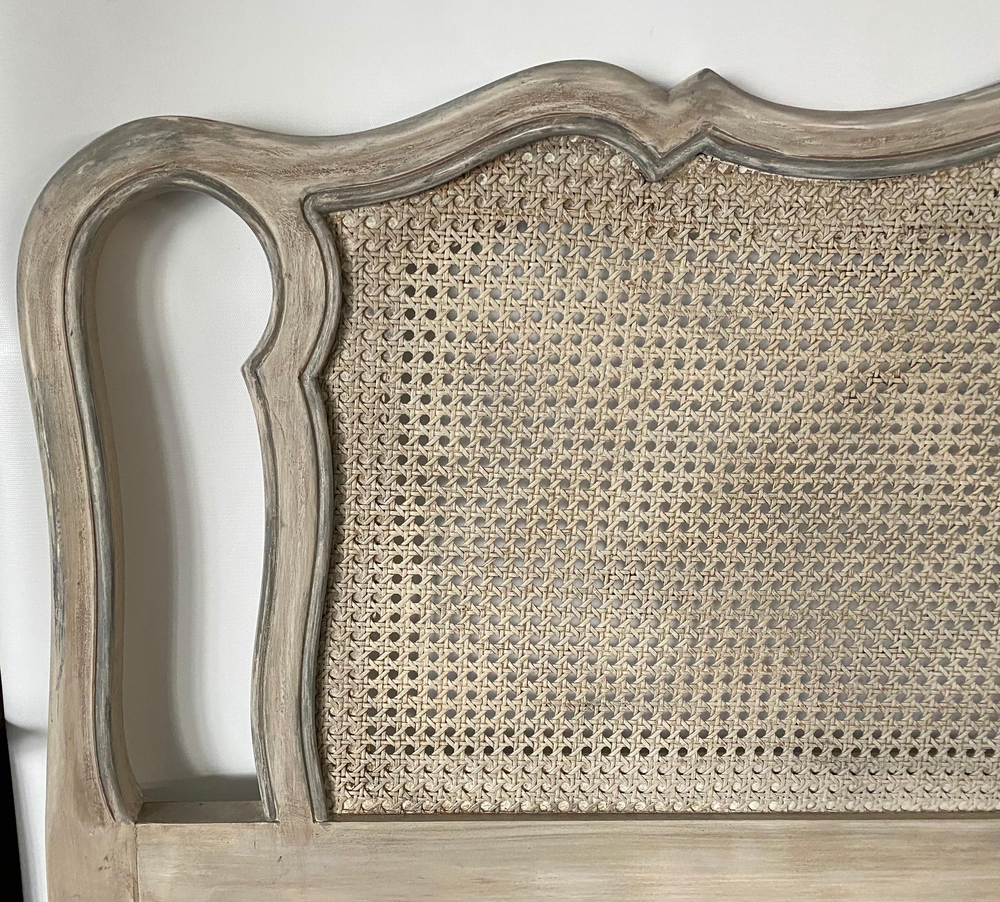 20th Century King Size Louis XV Style Caned Headboard