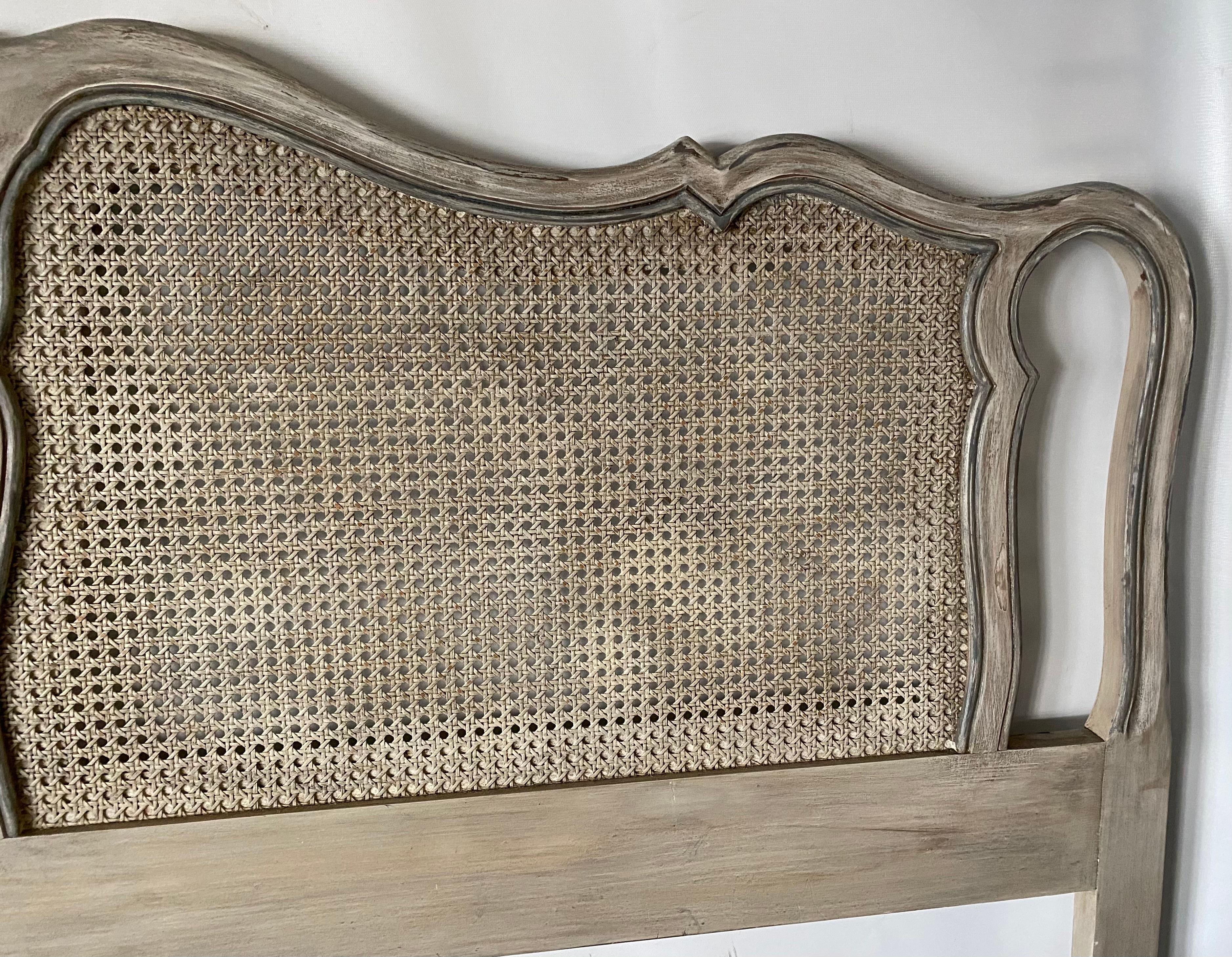 Wood King Size Louis XV Style Caned Headboard