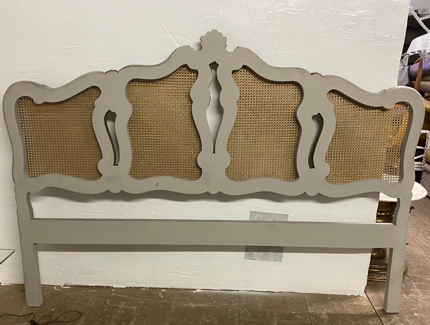King Size Louis XV Style Caned Headboard 2