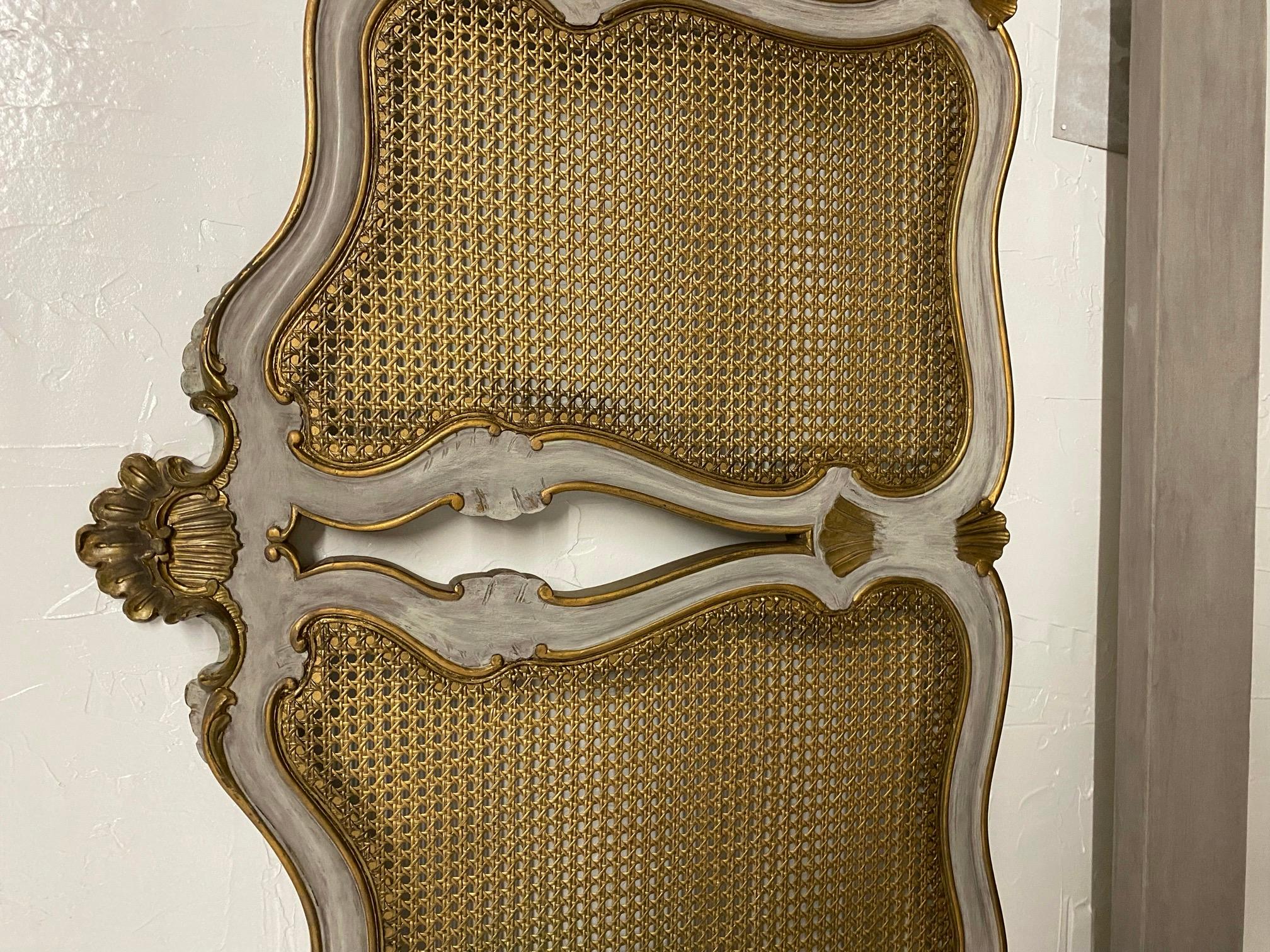 King Size Louis XV Style Caned Headboard 3