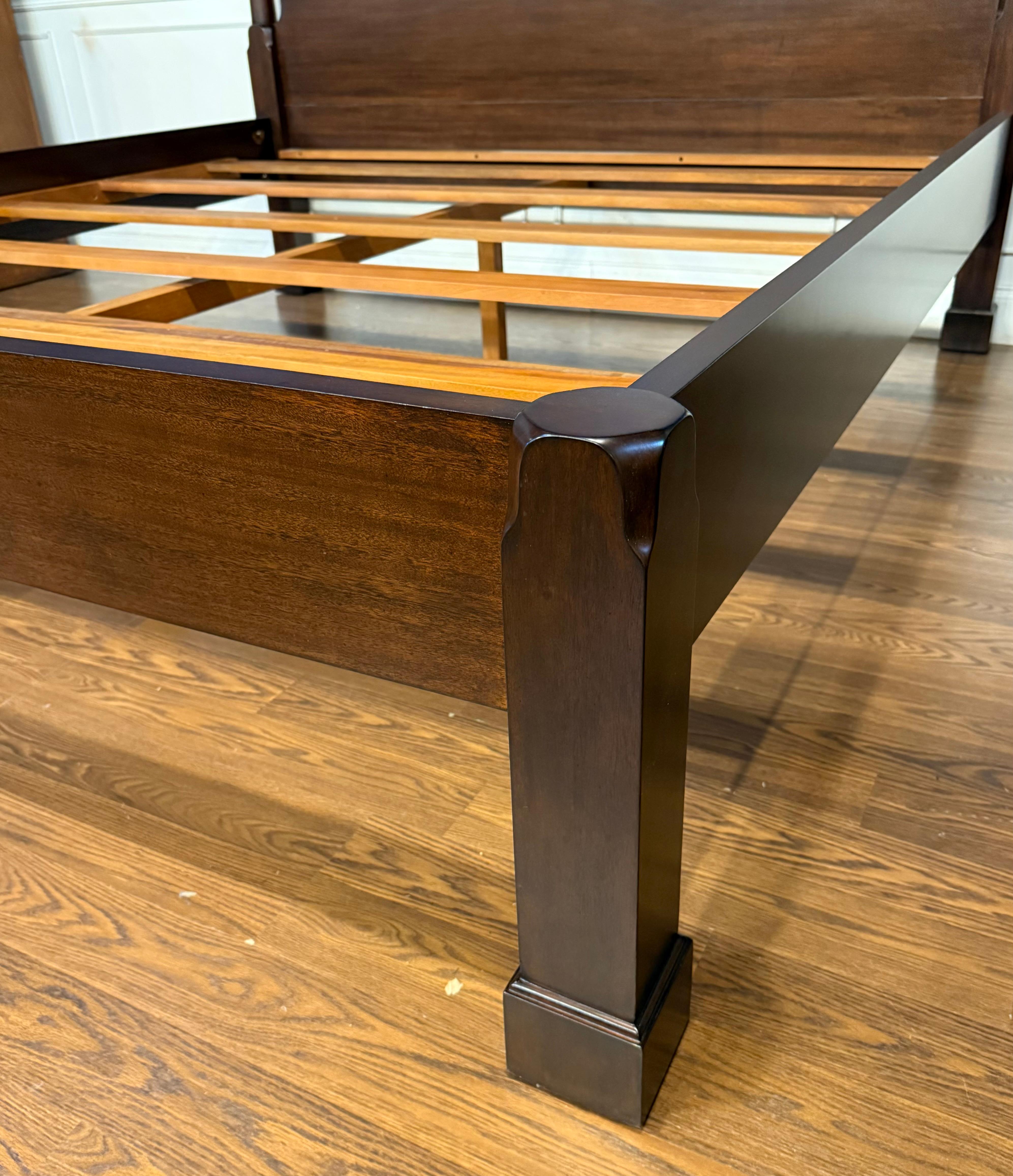 American King Size Mahogany Low Post Bed by Leighton Hall For Sale