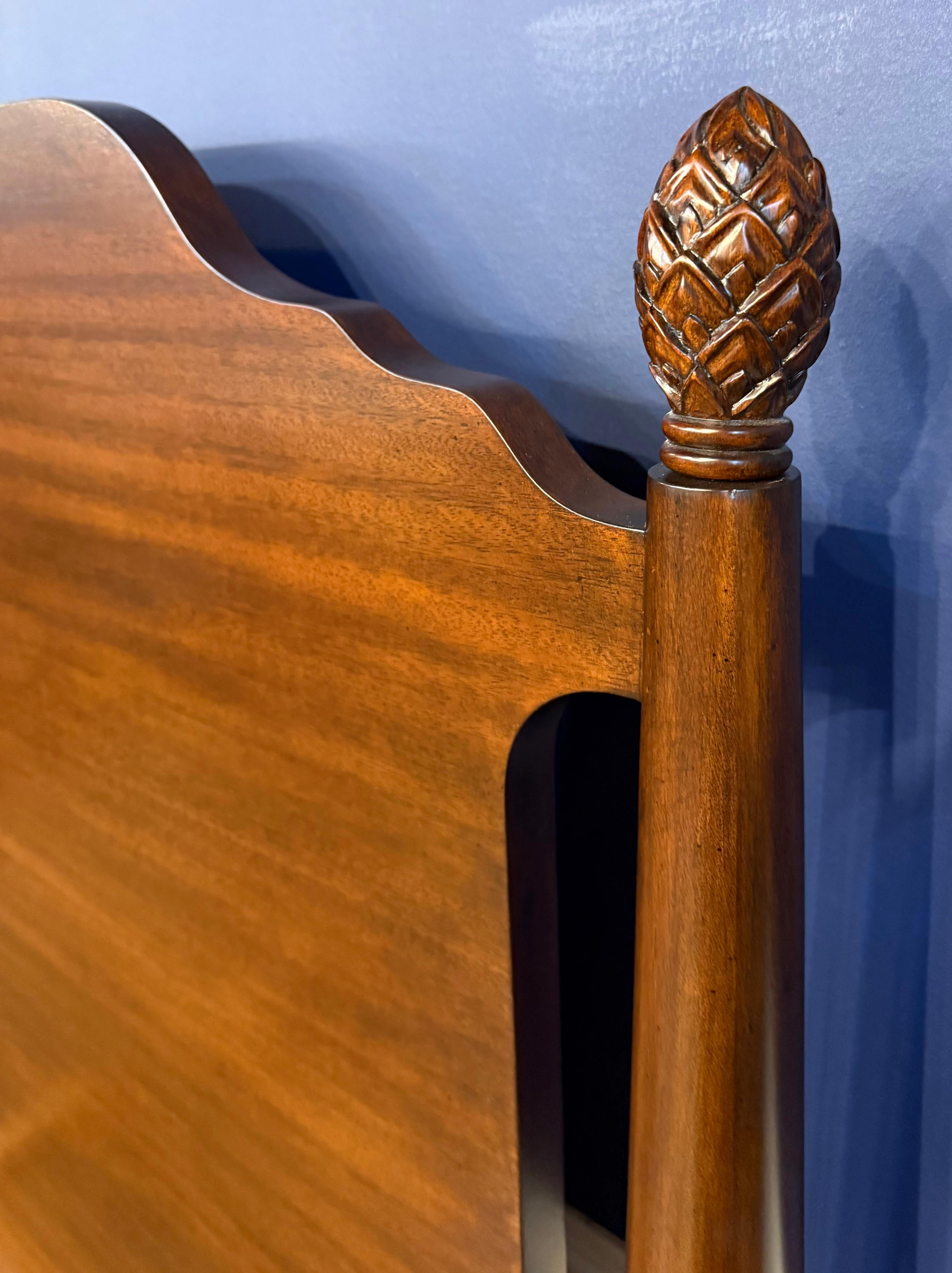 King Size Mahogany Low Post Bed by Leighton Hall For Sale 1