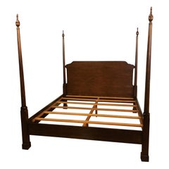 King Size Mahogany Pencil Post Bed by Leighton Hall