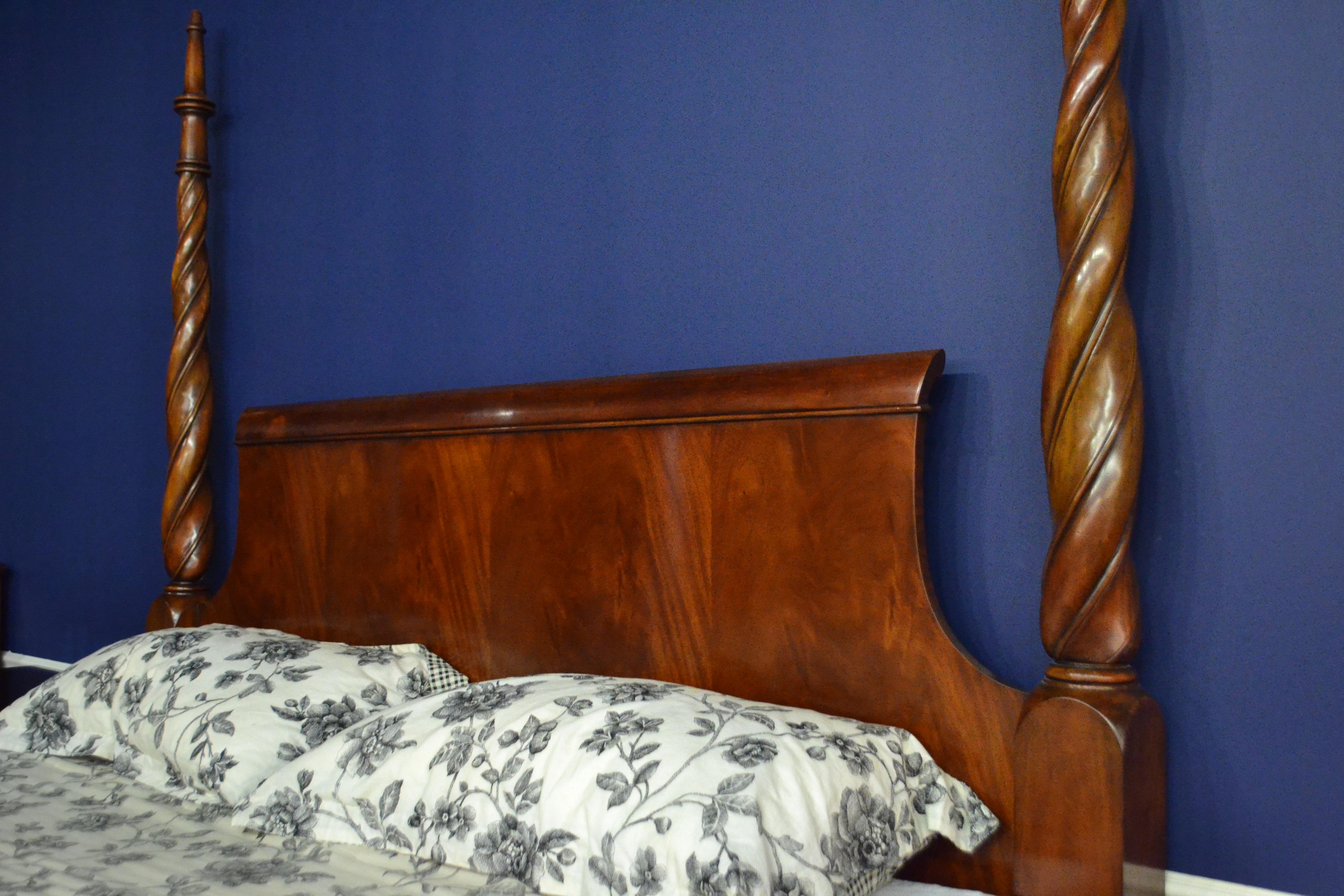 4 poster king bed wood frame
