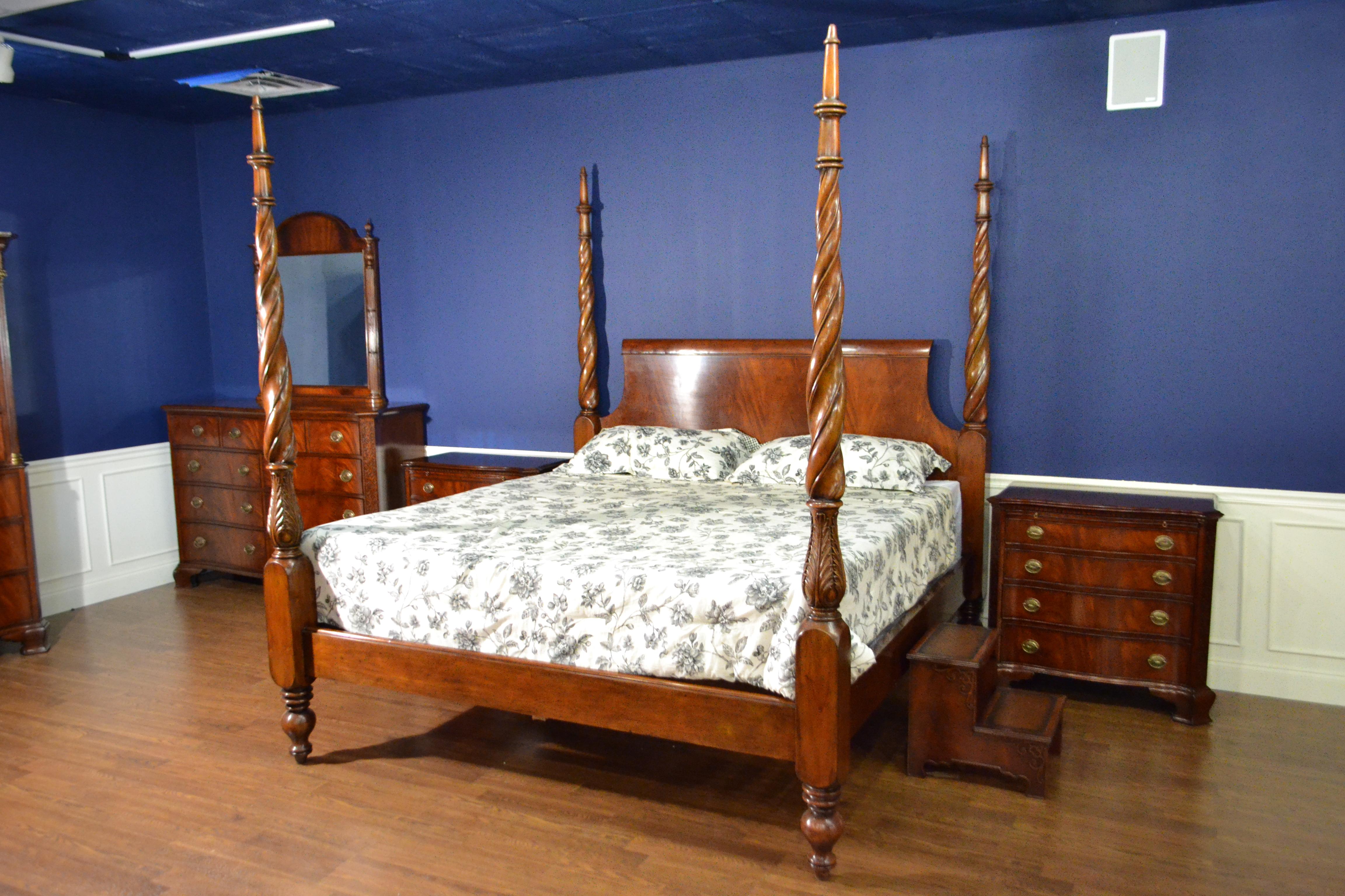 King Size Mahogany Plantation Poster Bed by Leighton Hall In New Condition For Sale In Suwanee, GA
