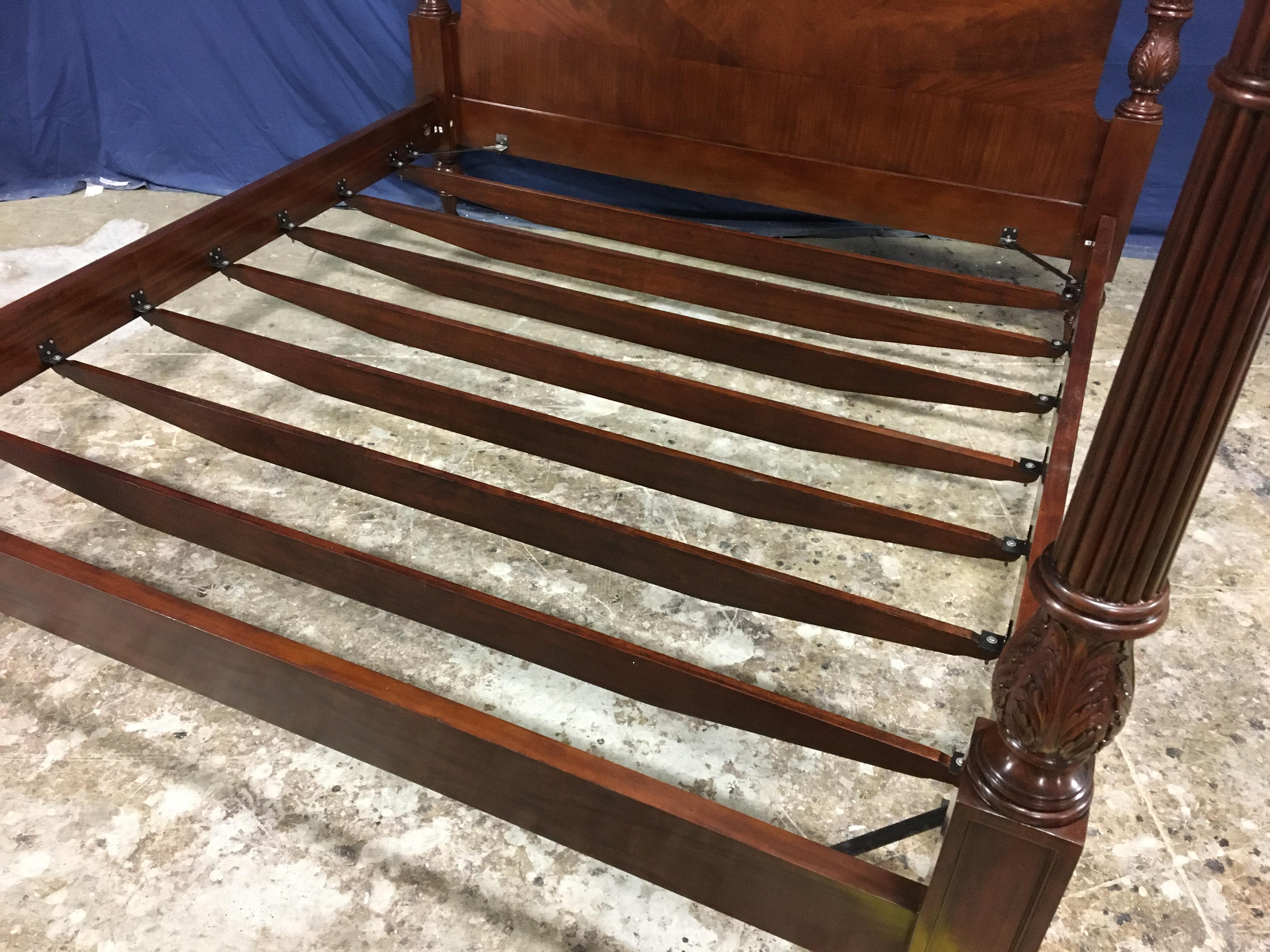 King Size Mahogany Poster Bed by Leighton Hall For Sale 1