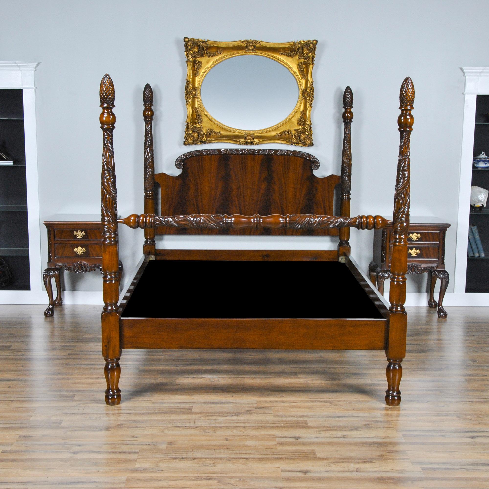 King Size Mahogany Poster Bed For Sale 4
