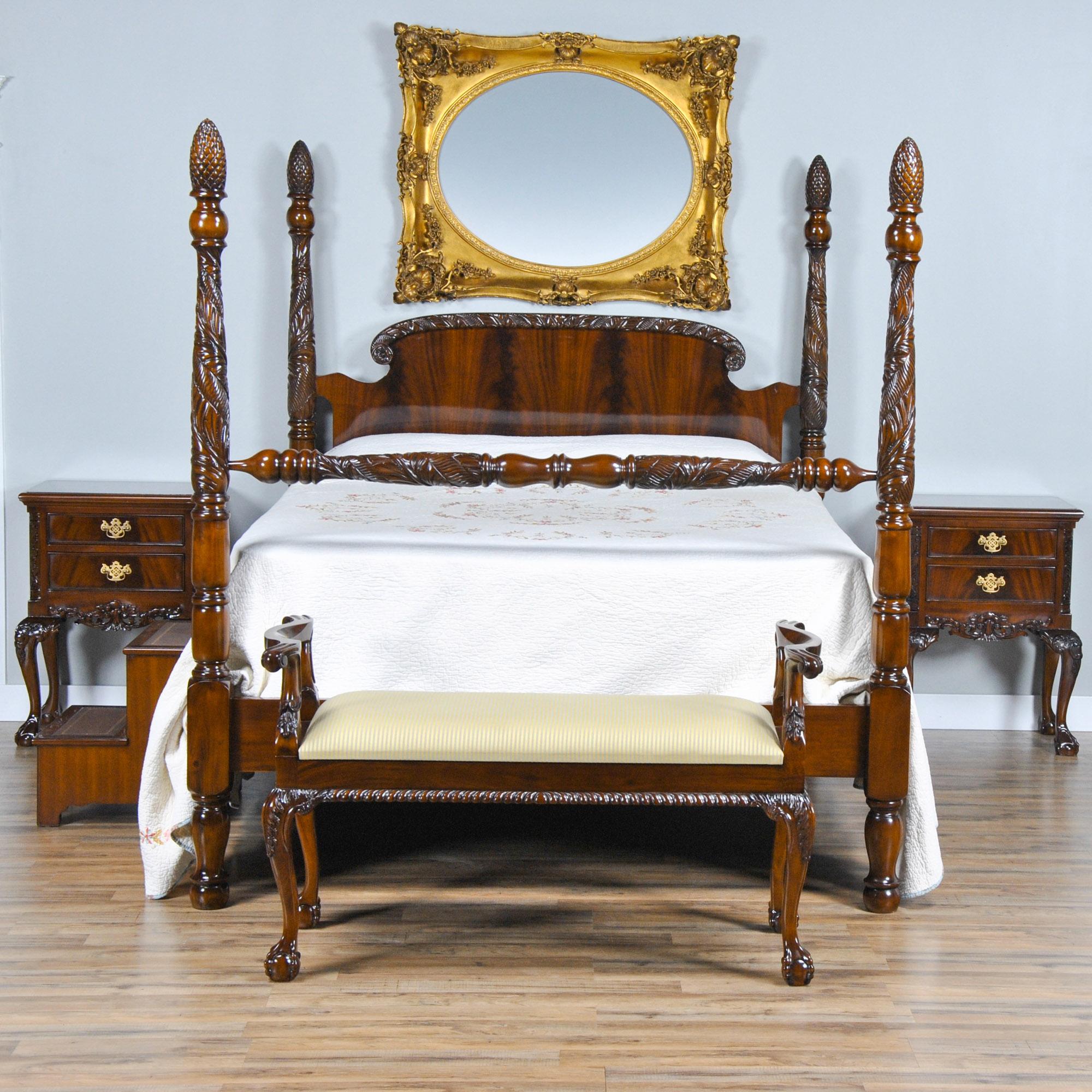 King Size Mahogany Poster Bed For Sale 2
