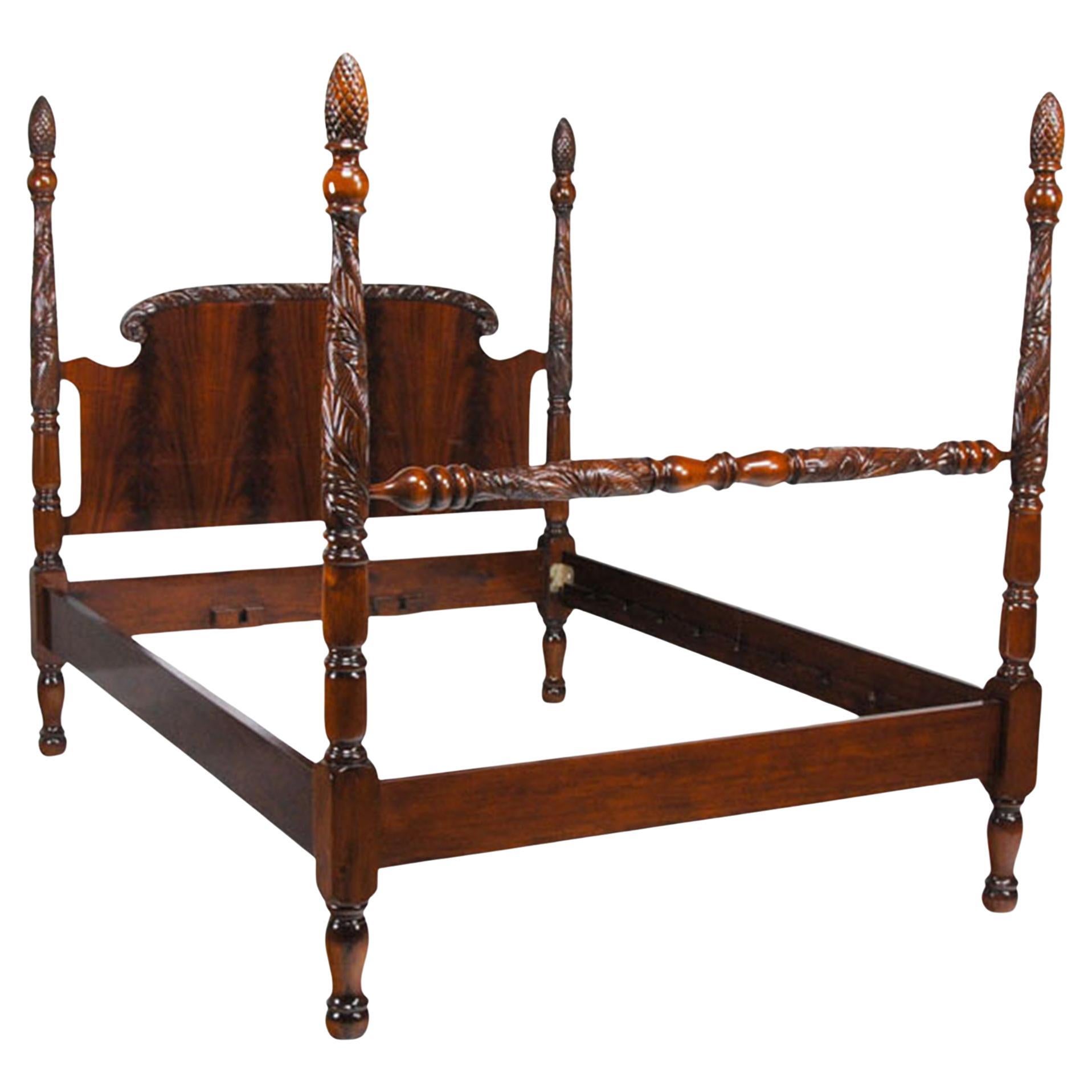 King Size Mahogany Poster Bed For Sale