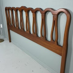 King Size Mid-Century Modern Walnut Headboard with Elegant Arches