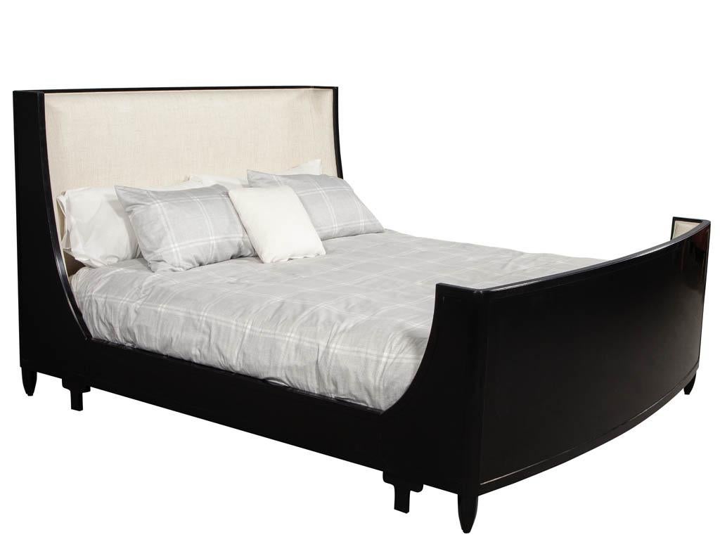 American King Size Modern Sleigh Bed by Baker Furniture Barbara Barry