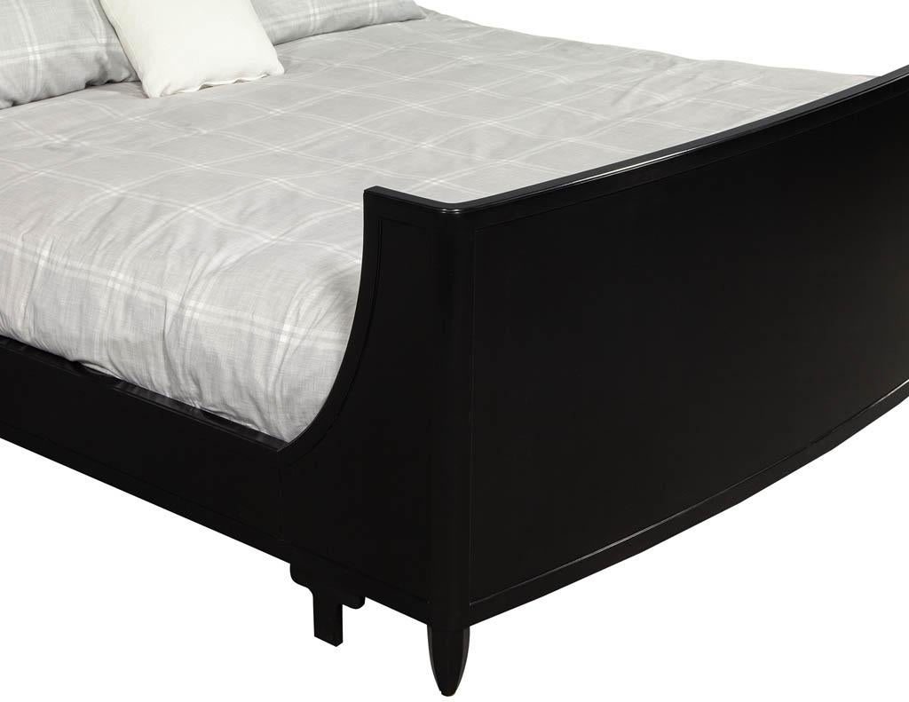 Fabric King Size Modern Sleigh Bed by Baker Furniture Barbara Barry