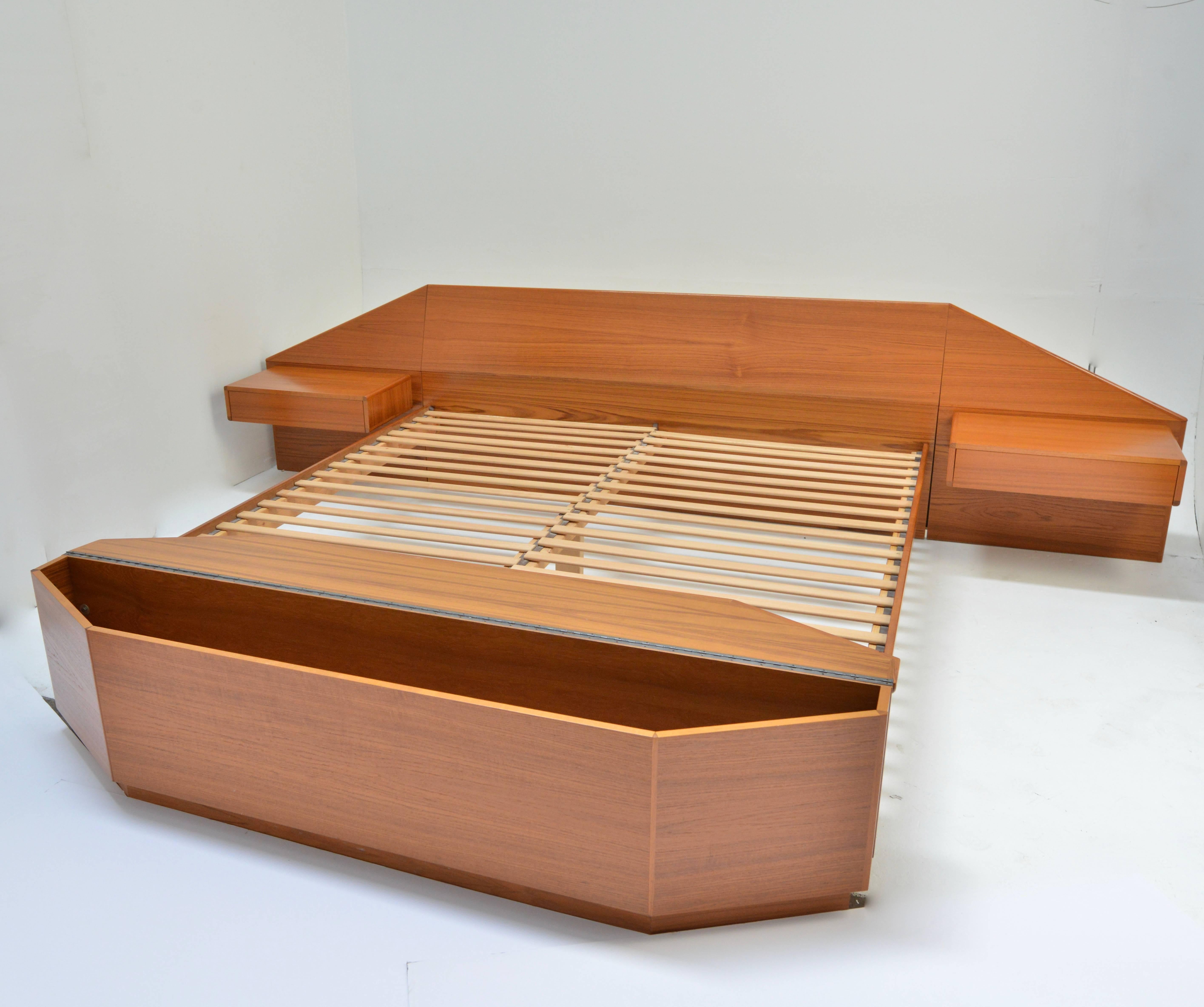 Late 20th Century King Size Platform Bed by Danish Modernist Laurits M Larsen