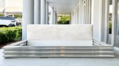 King Size Polished Metal Bed Frame 1970s