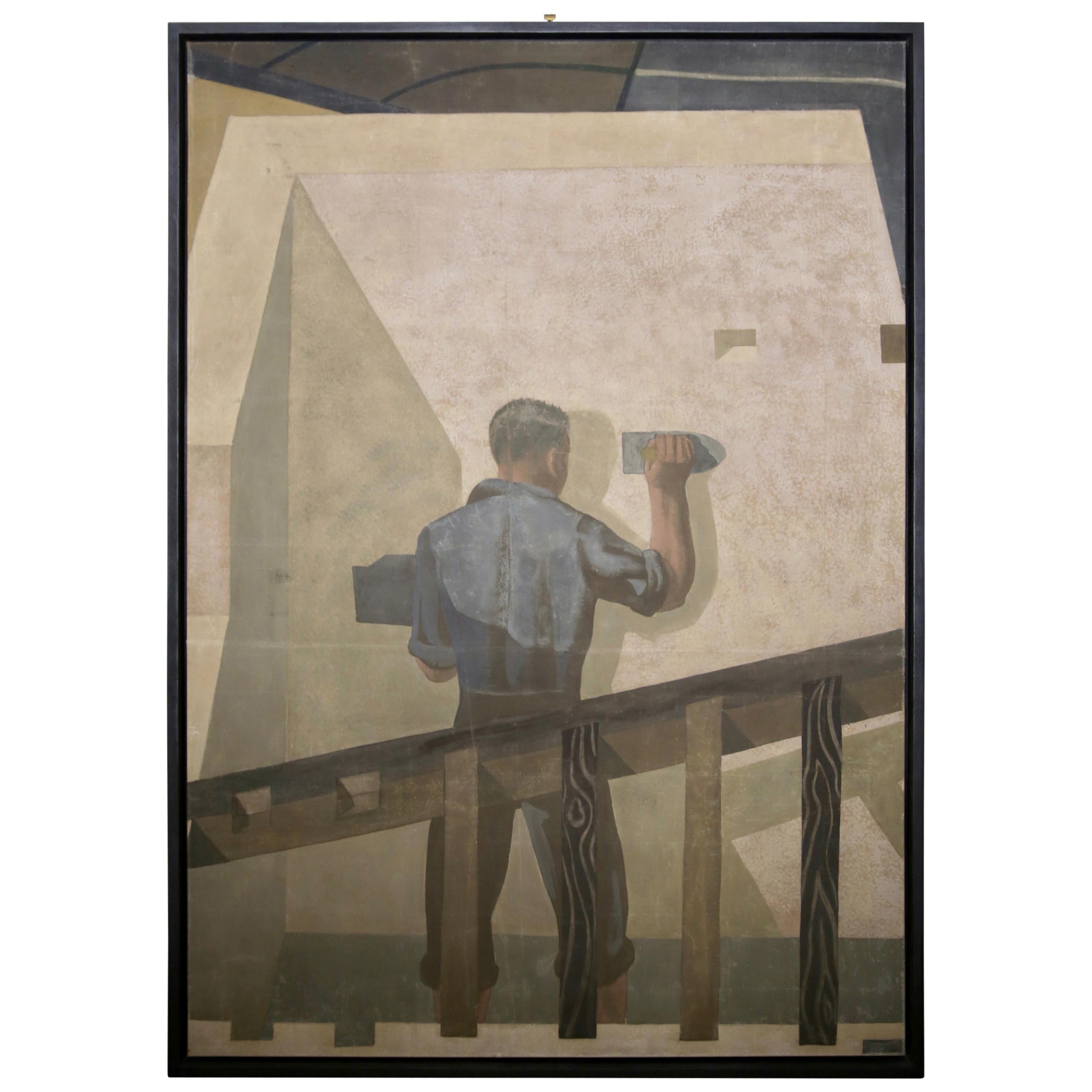 King Size Russian Avant Garde Painting, 1930s For Sale