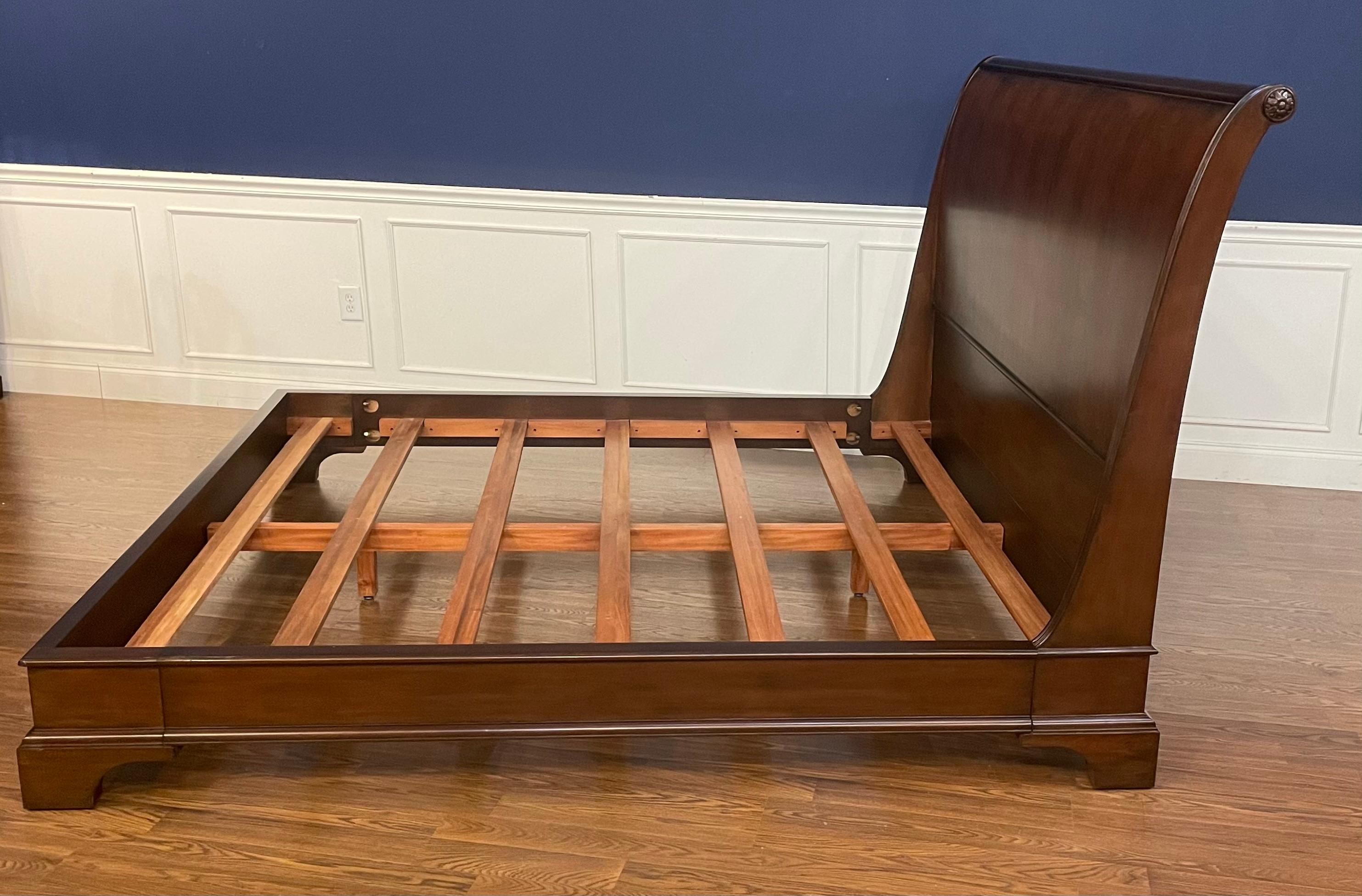 King Size Sleigh Bed with Low Footboard by Leighton Hall - Showroom Sample For Sale 3