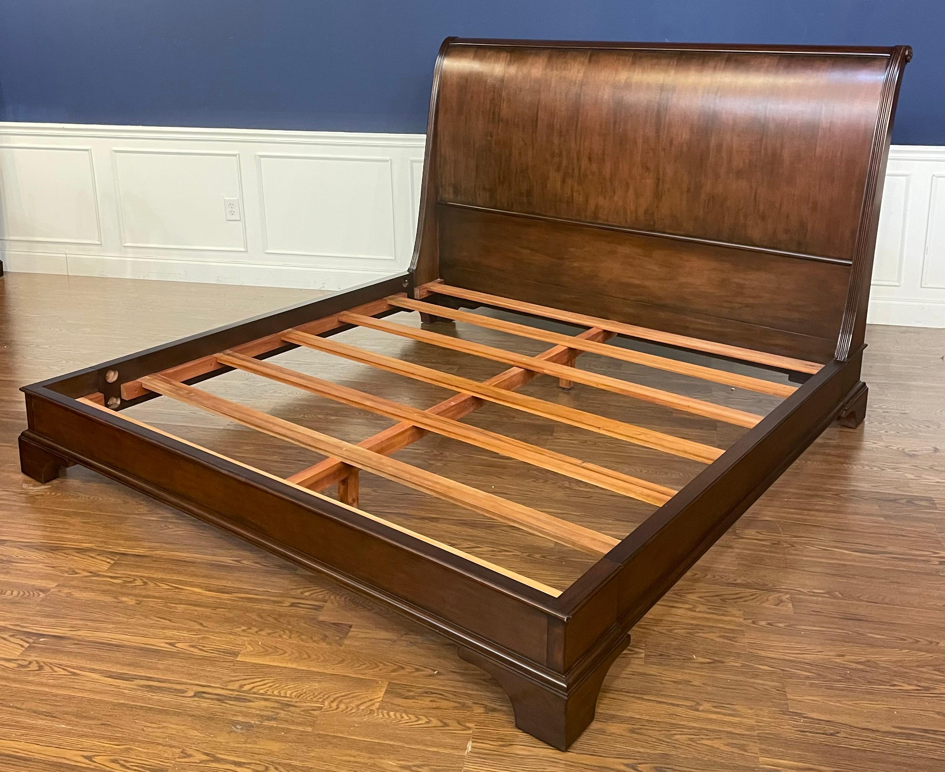 Federal King Size Sleigh Bed with Low Footboard by Leighton Hall - Showroom Sample For Sale