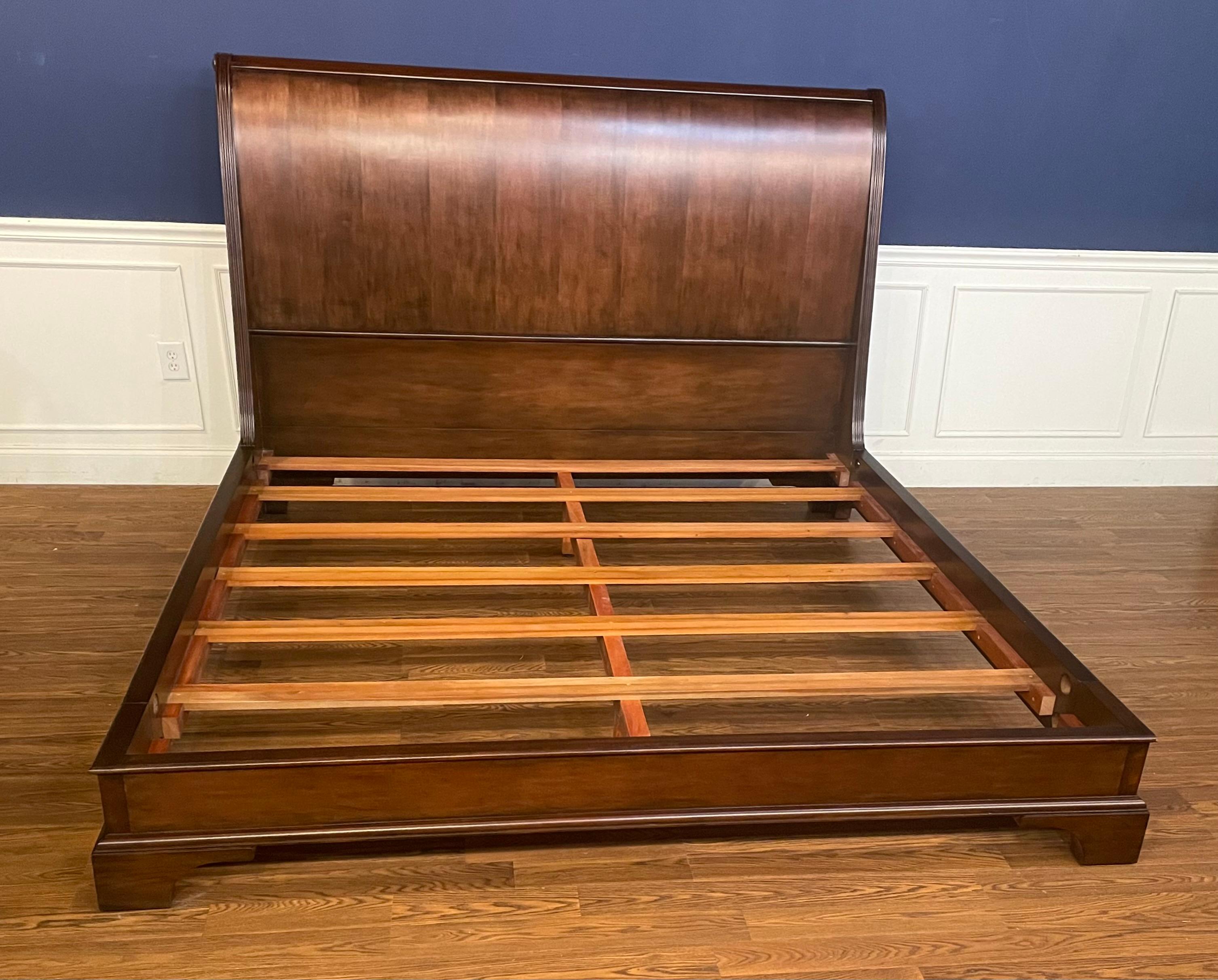 King Size Sleigh Bed with Low Footboard by Leighton Hall - Showroom Sample For Sale 2