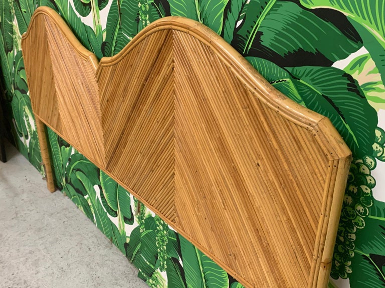 King Size Split Reed Rattan Headboard For Sale at 1stDibs