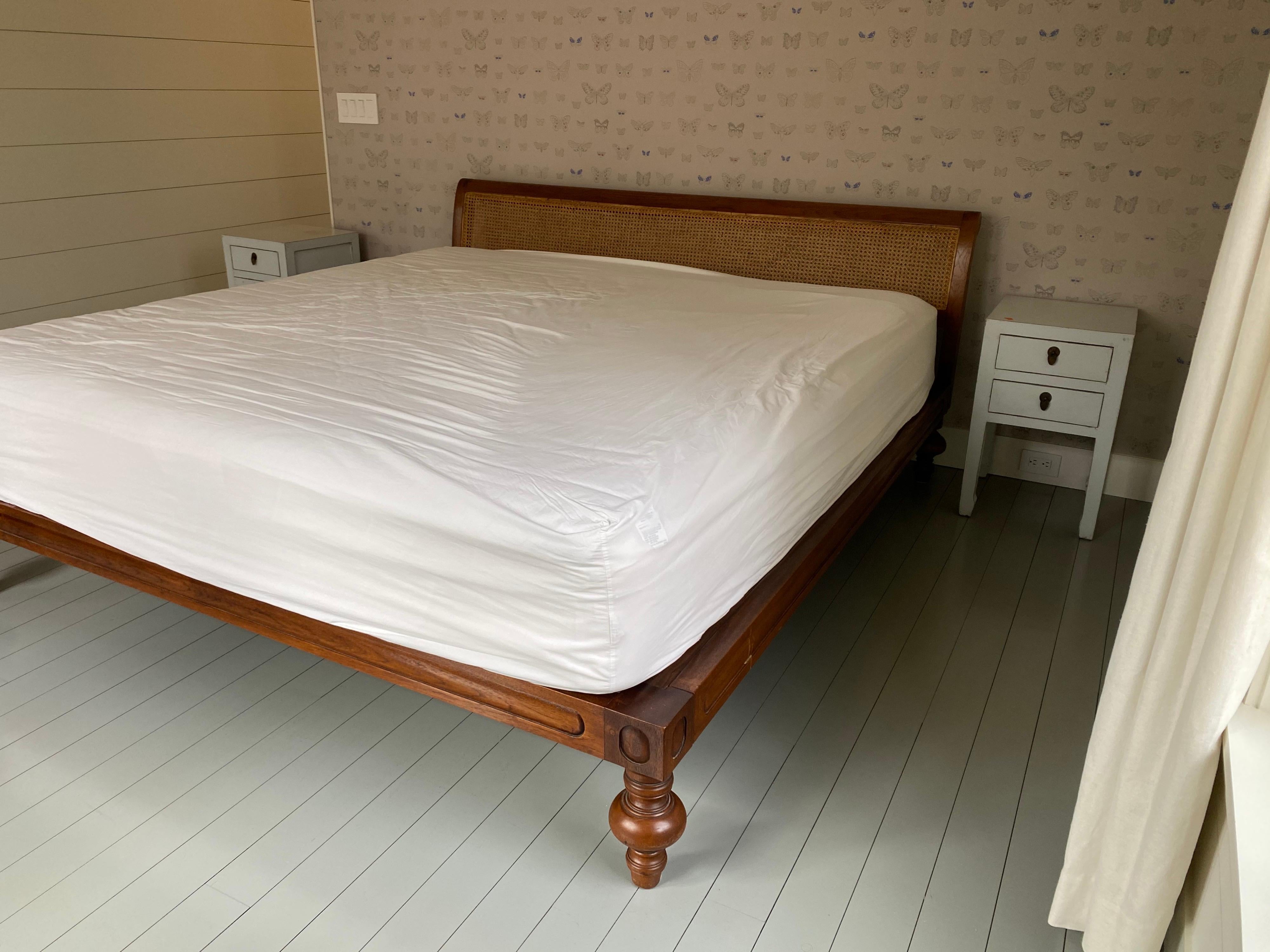 King Size Teak & Caned Bed Frame by British Khaki 2