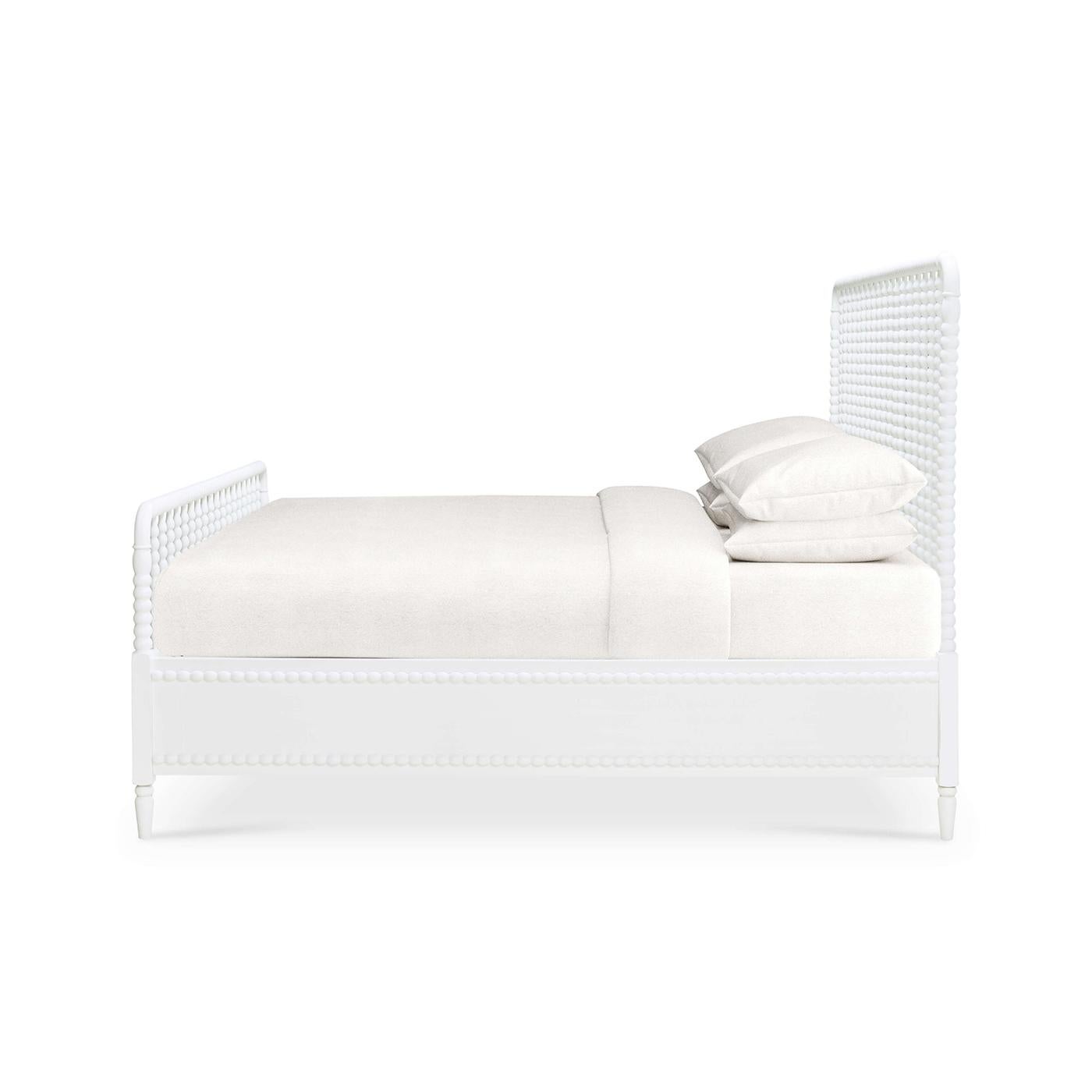 Country King Size White Spindle Bed Frame For Sale