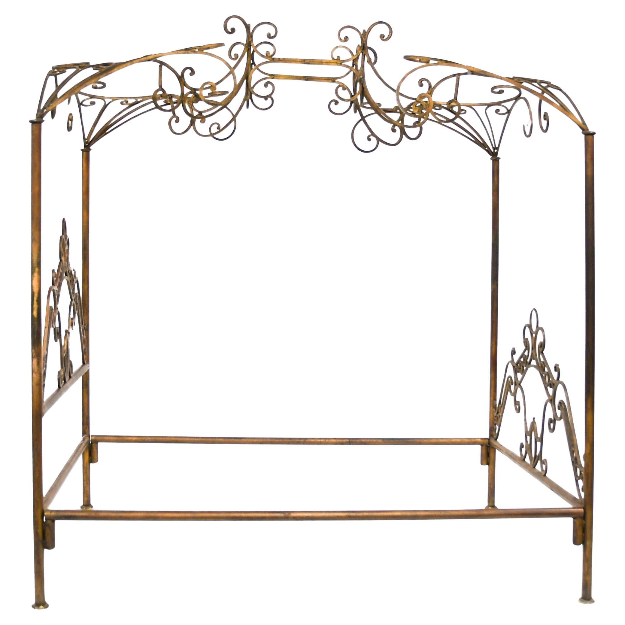 Kingsize-Schmiedeeisen-Himmelbett im Stil von Phyllis Morris im Angebot