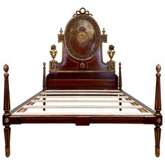 King Sized Mahogany and Gilded Bed