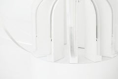 King Sun Enamelled Aluminum Italian  1960s White Table Lamp by Gae Aulenti