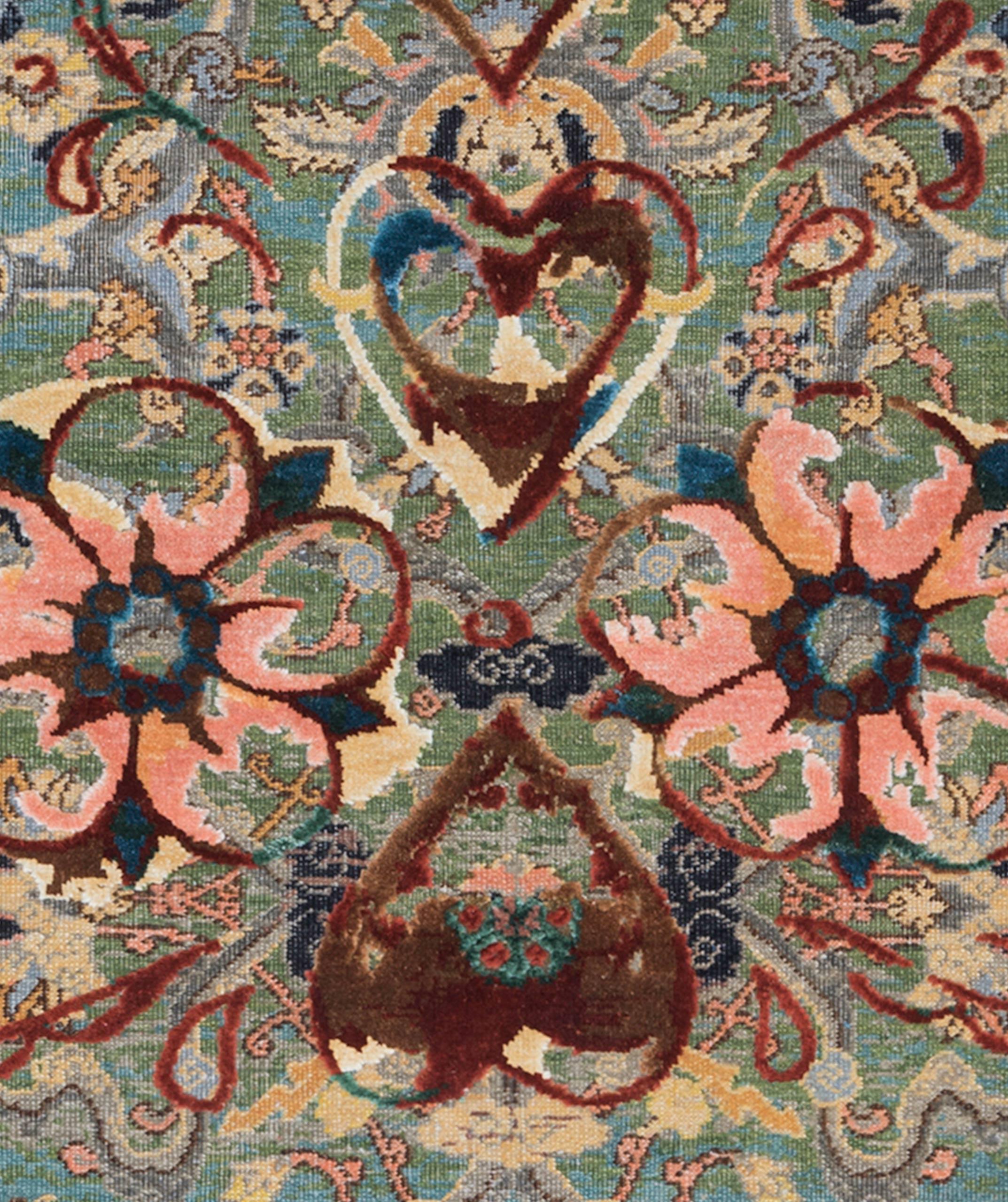 King Umberto Skull Polonaise Rug by Knots Rugs, Hand-Knotted Silk & Wool In New Condition For Sale In London, GB