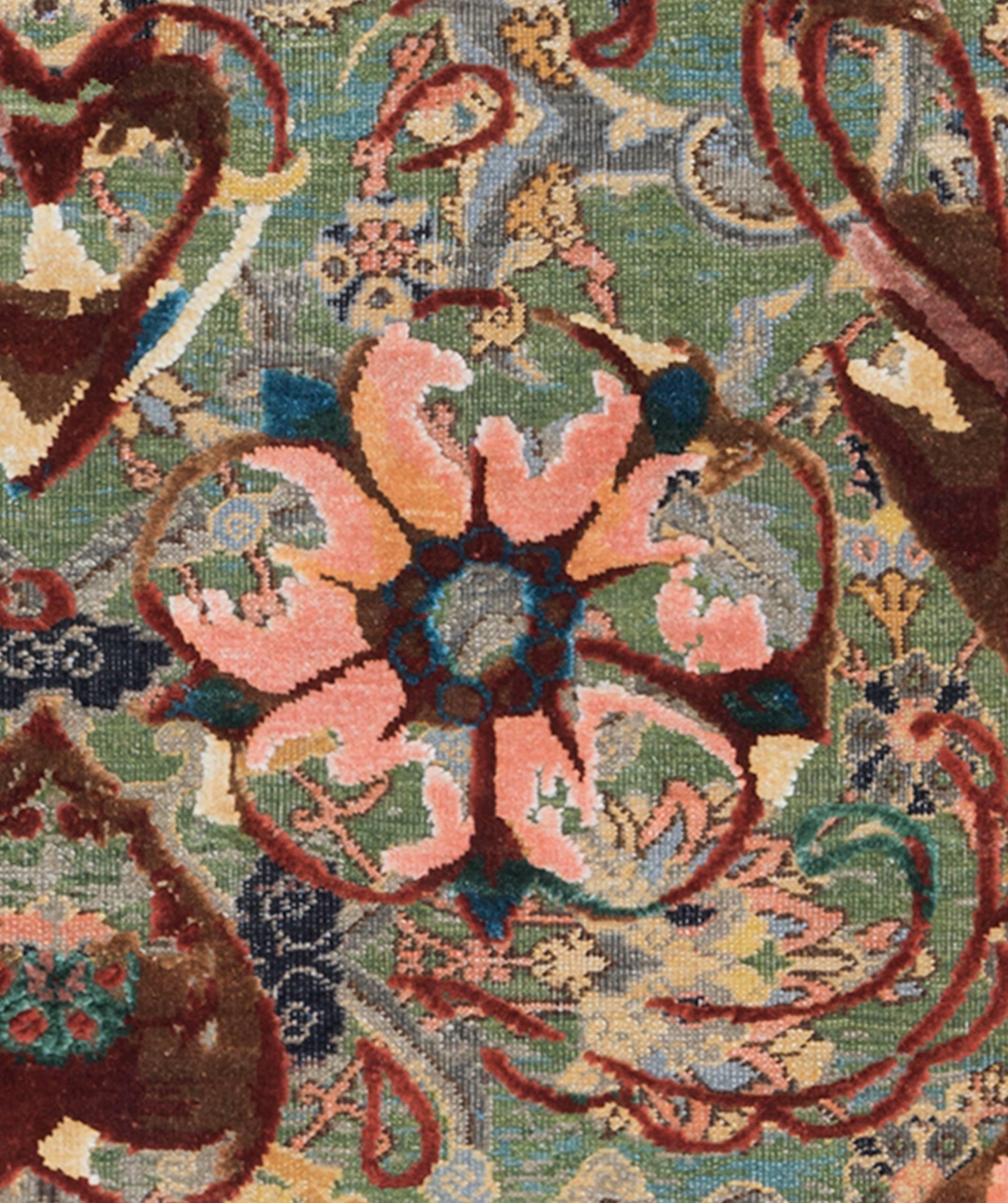 Indian King Umberto Skull Polonaise Rug by Knots Rugs, Hand-Knotted Silk & Wool For Sale