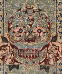 King Umberto Skull Polonaise Rug by Knots Rugs, Hand-Knotted Silk & Wool
