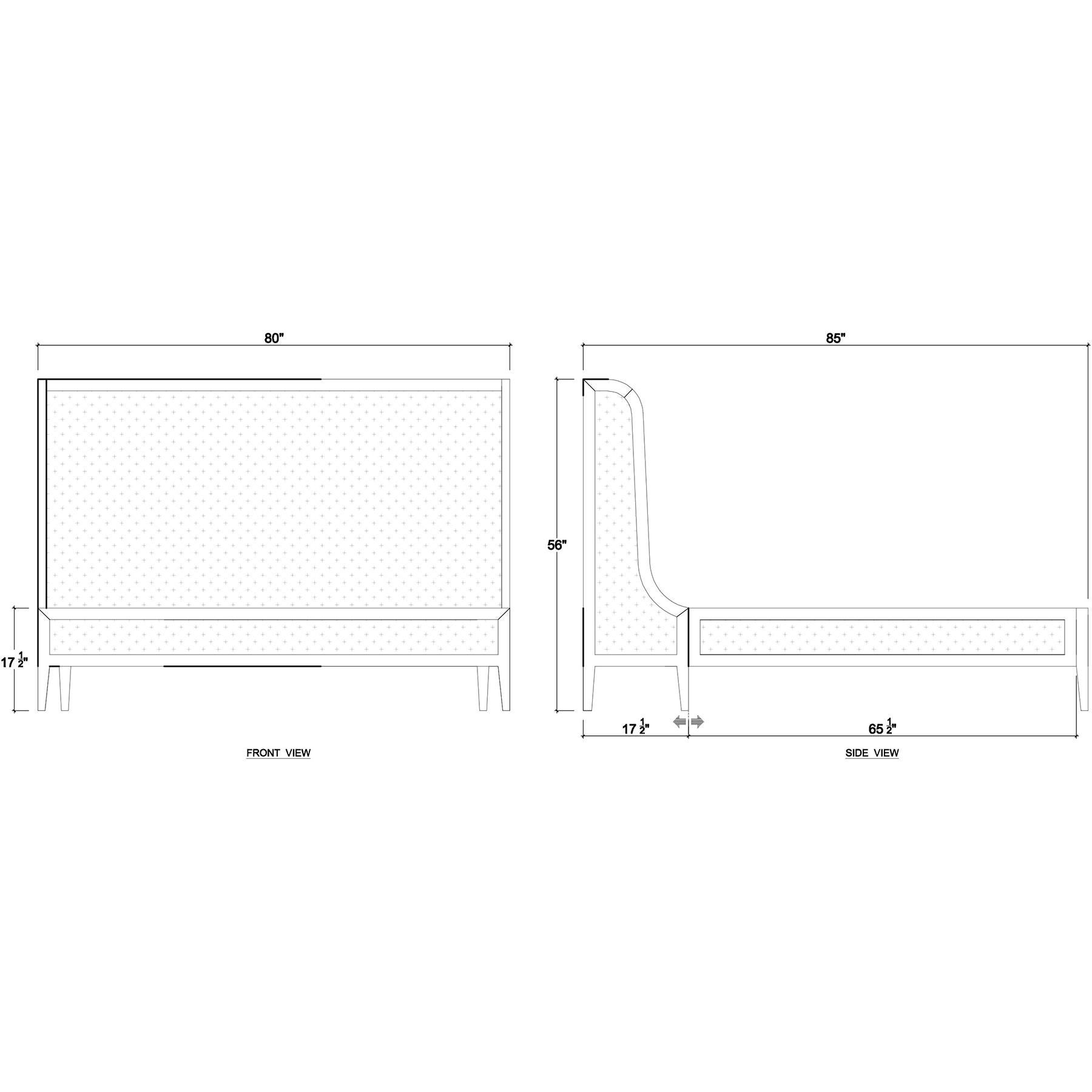 Contemporary King Upholstered and Linen Wrapped Bed For Sale