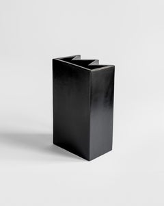 "King" Vase Handmade Black Ceramic, Chess-inspired Collection Italy Sara Khamisi