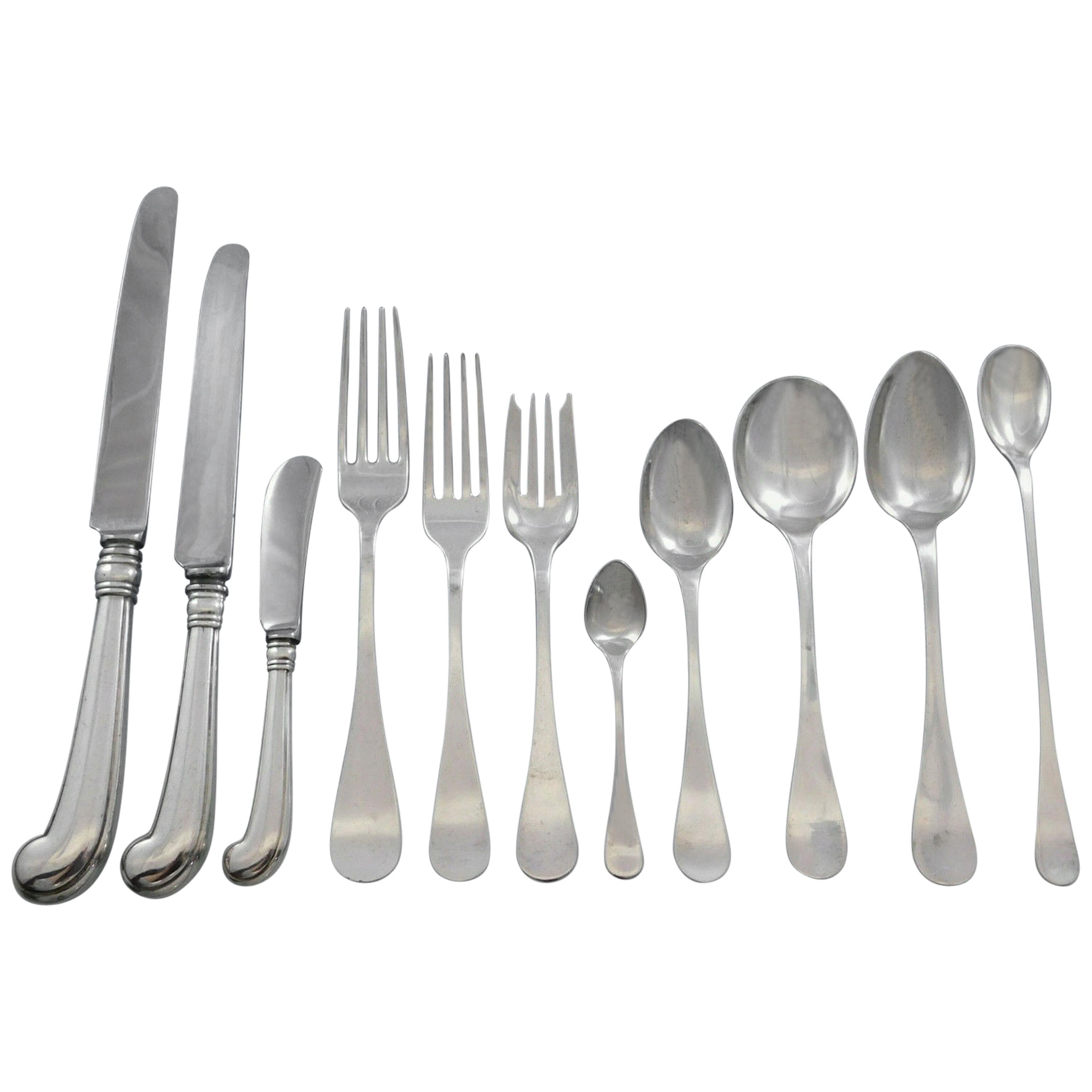 King William, Tiffany & Co. Sterling Silver Flatware Set for 8 Dinner 92 Pieces