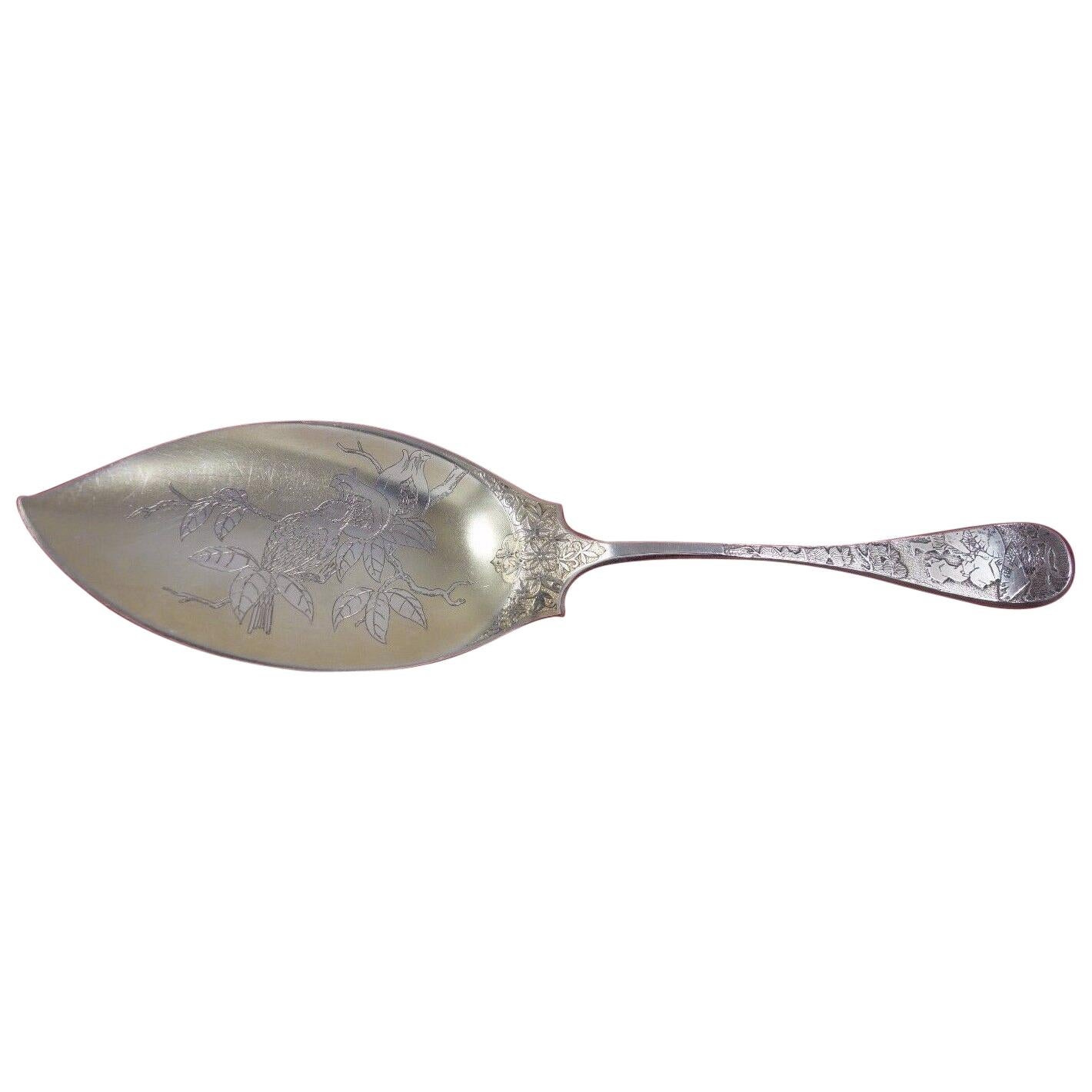 King William Engraved by Tiffany and Co Sterling Silver Ice Cream Spoon