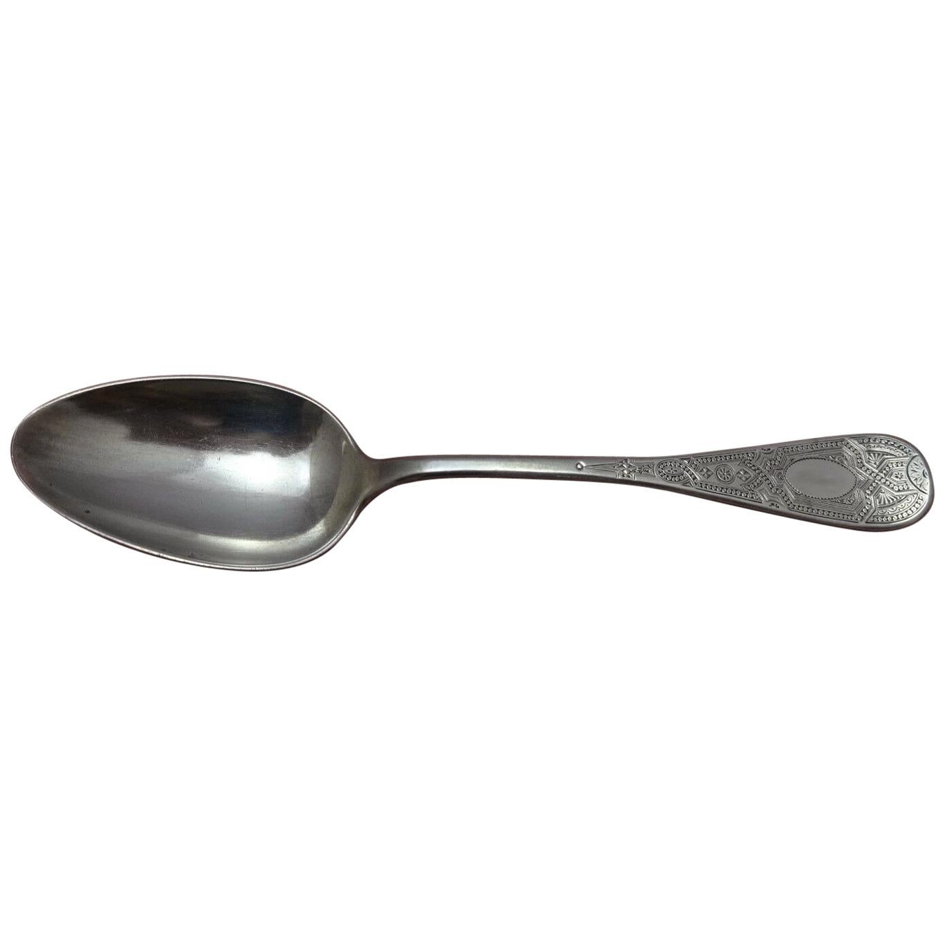 King William Engraved by Tiffany & Co Sterling Silver Serving Spoon