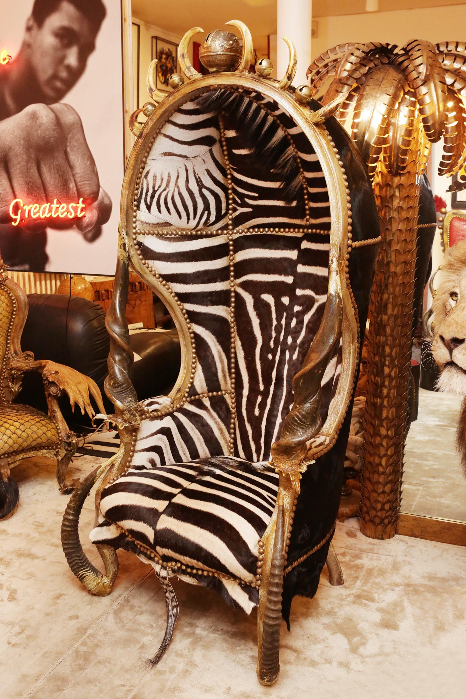 King Zebra Kuppelsessel (Handgefertigt) im Angebot