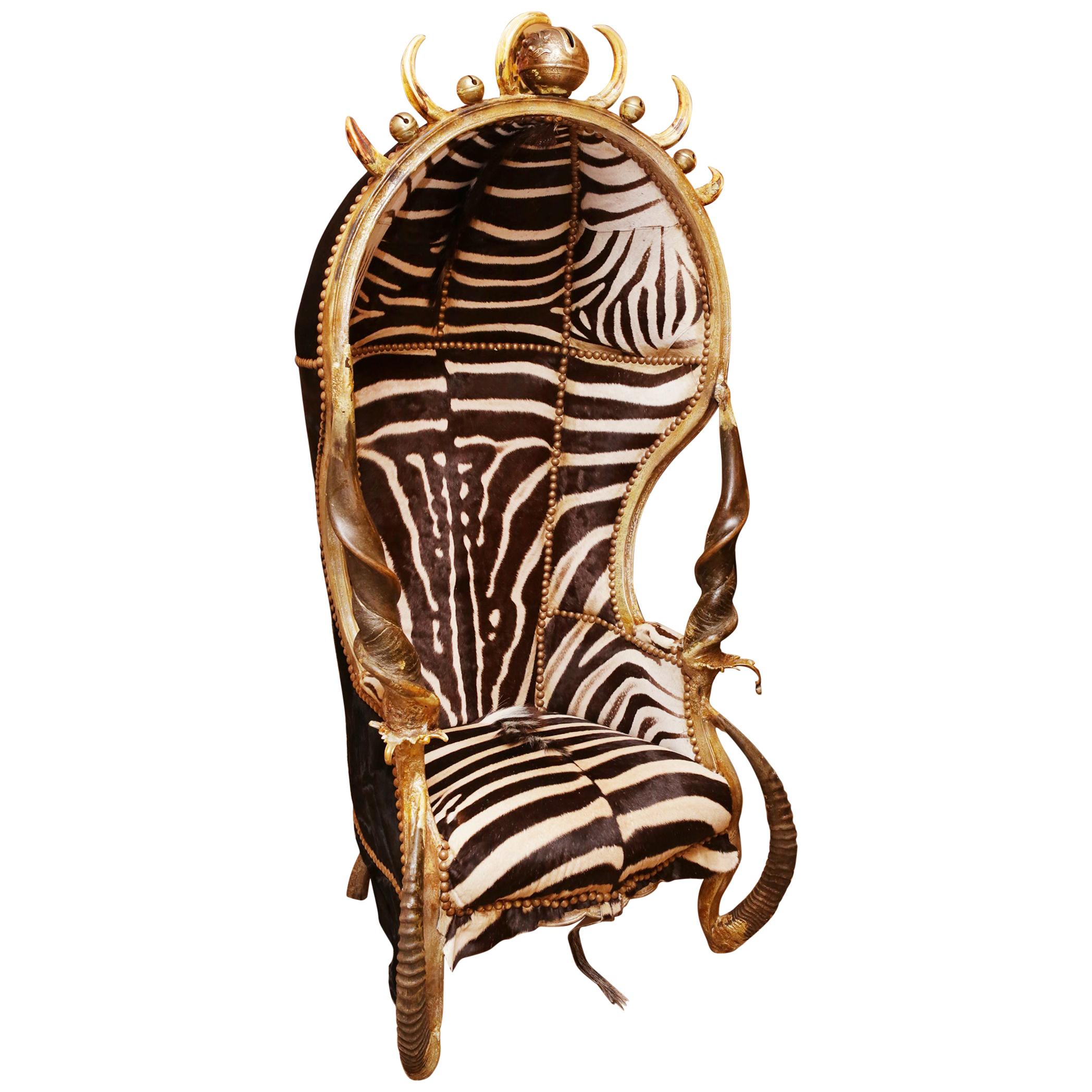King Zebra Dome Armchair For Sale