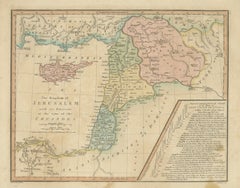 Kingdom of Jerusalem Map, Crusades Holy Land Cyprus, Wilkinson 1817