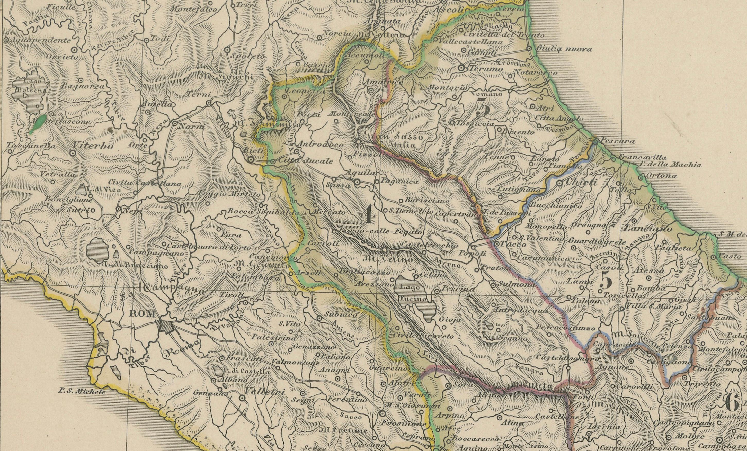 Gravé Carte du Royaume des Deux Siciles - Italie du Sud et Sicile 1857 en vente