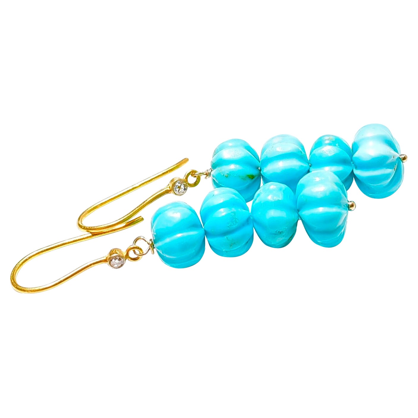 These precious earrings were created from Kingman Turquoise and look at the fun part because they look like melon! Beautiful piece for the summer season.