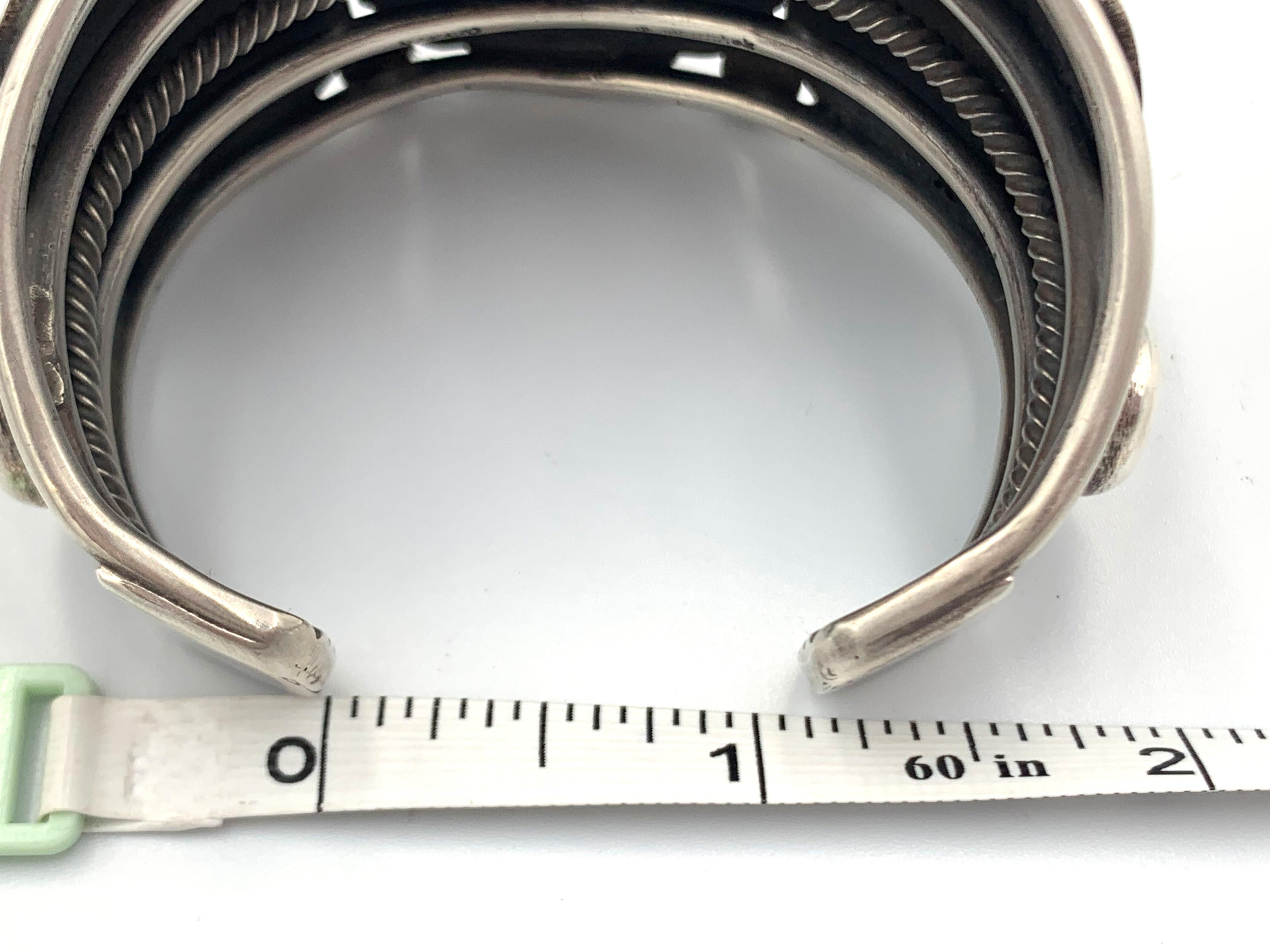 Kingman Waterweb Türkis Sterling Silber Manschette von Rick Martinez im Angebot 5