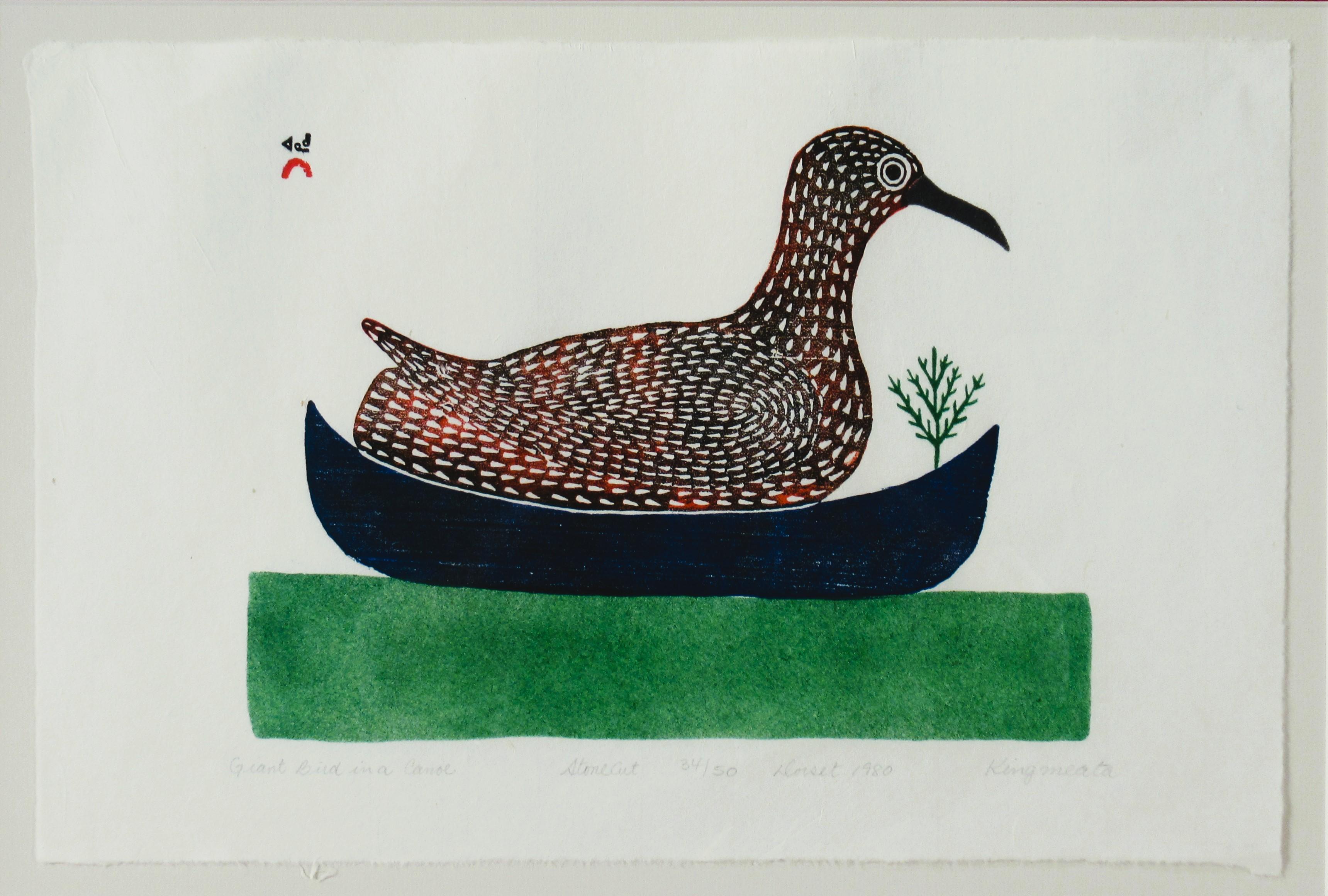 Giant Bird in a Canoe - Print by Kingmeata Etidloie
