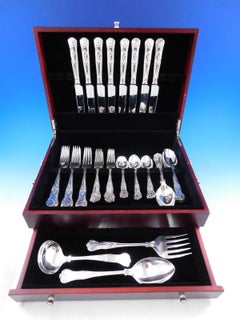 Kings von Carrs, 43-teiliges Tafelbesteck aus englischem Sterlingsilber für 8 Personen, Dinner